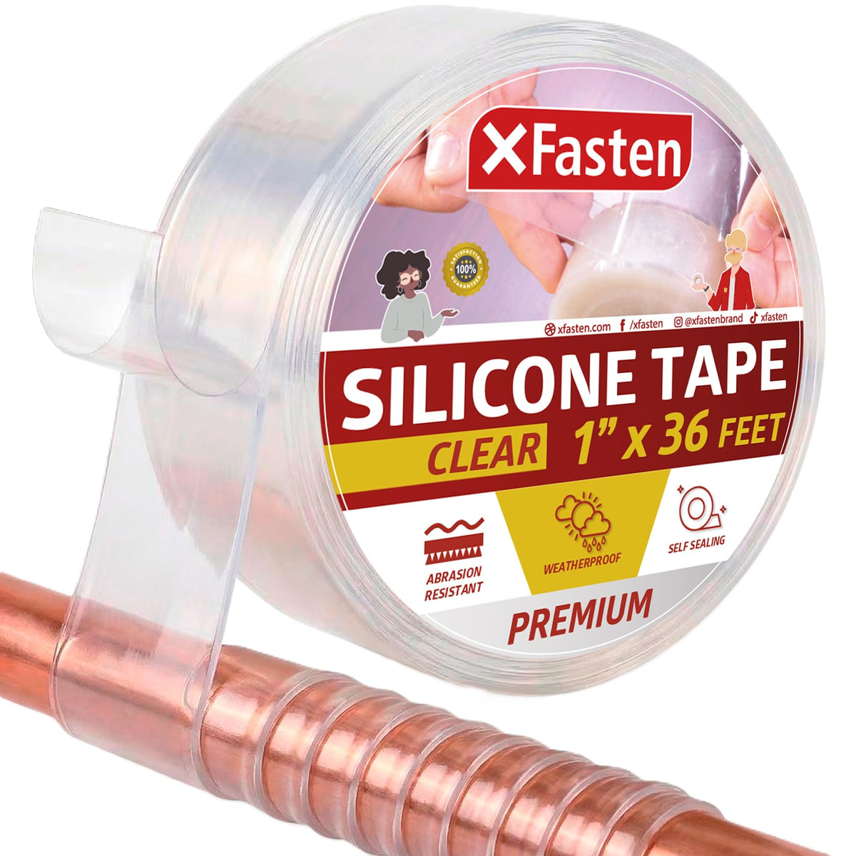 Self Fusing Silicone Tape Waterproof Clear (36 Foot)