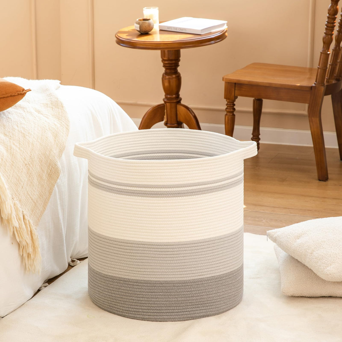 80L Laundry Basket Laundry Hamper Nursery Hamper Gradient Gray