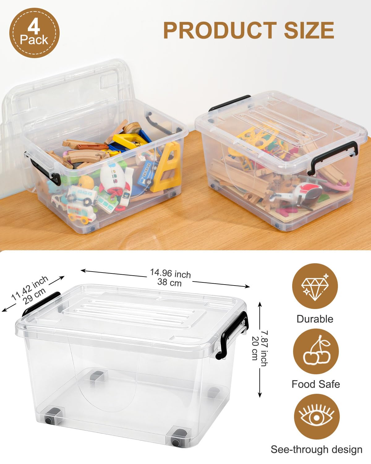 15QT Storage Bins with lids