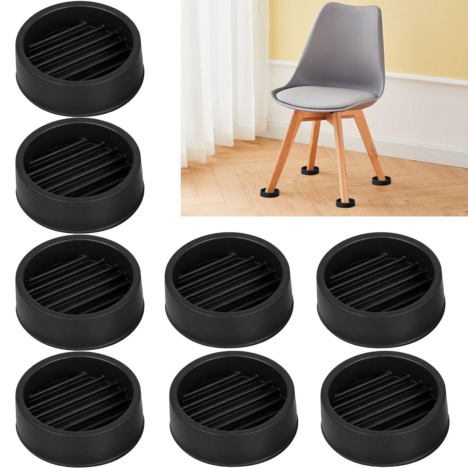 1.5" x 1.5" Rubber Furniture Pads Non Slips (8 Count)