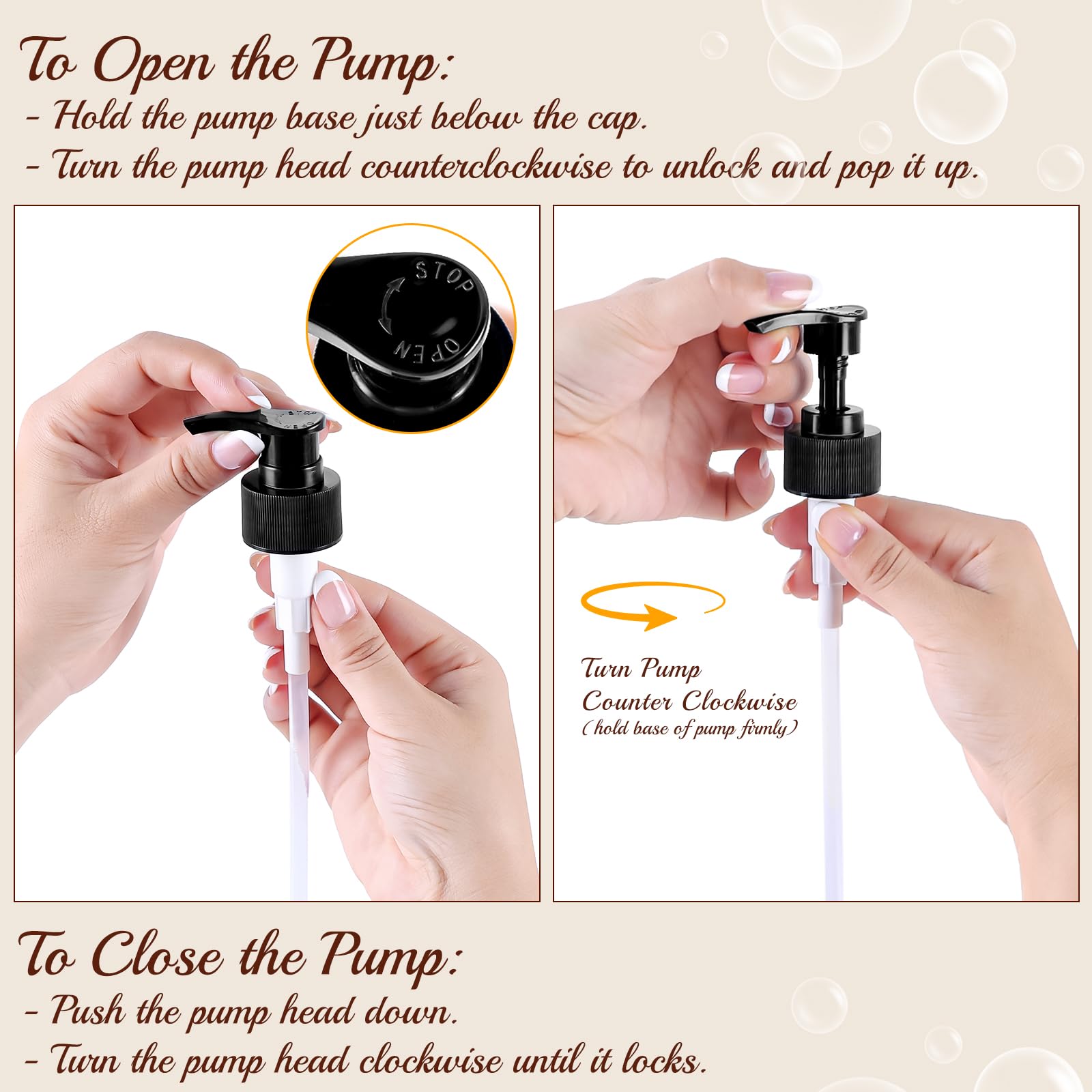 12 Pack 8oz Black Glass Soap Dispensers with Pump (12 Count)