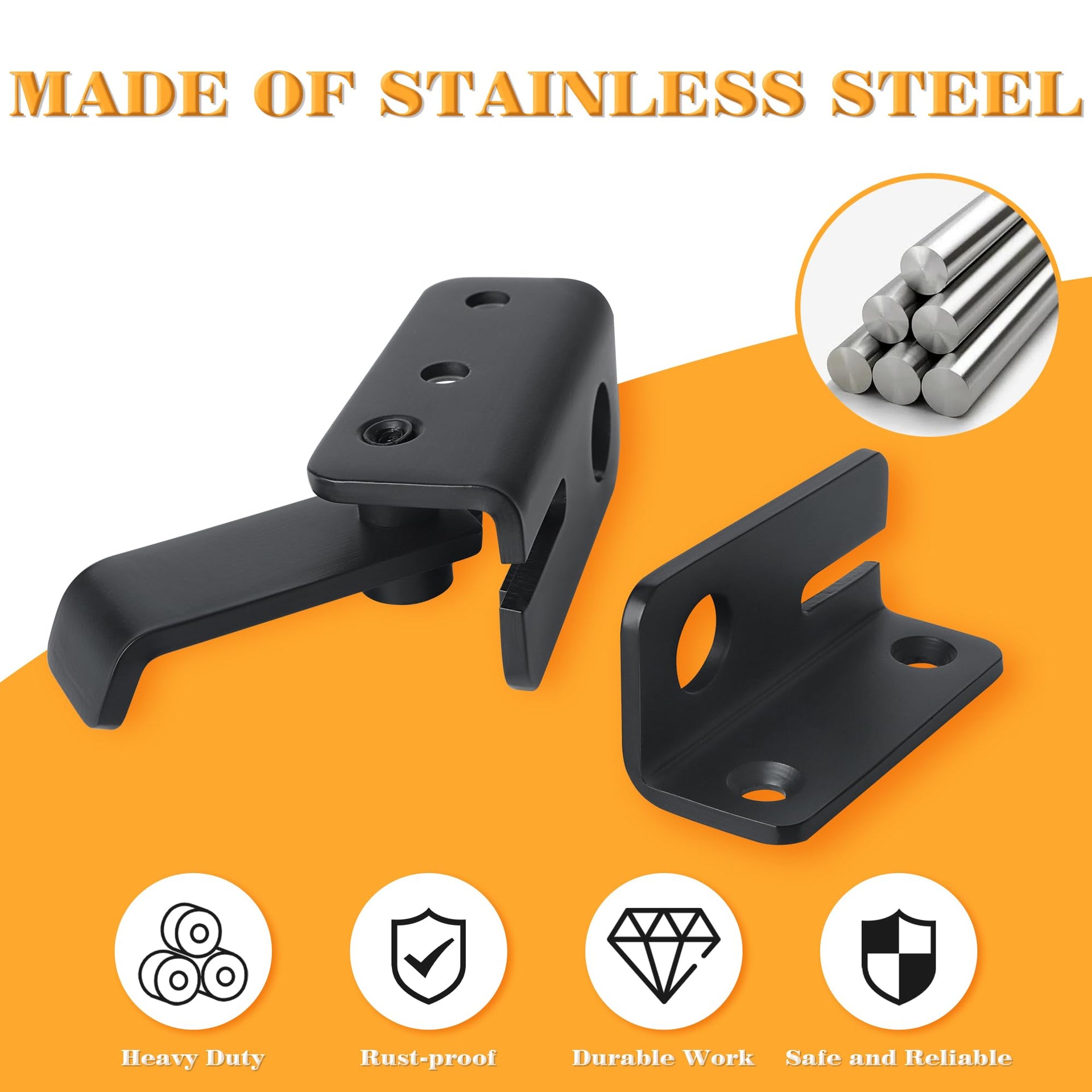 Black Flip Latch Gate Latch