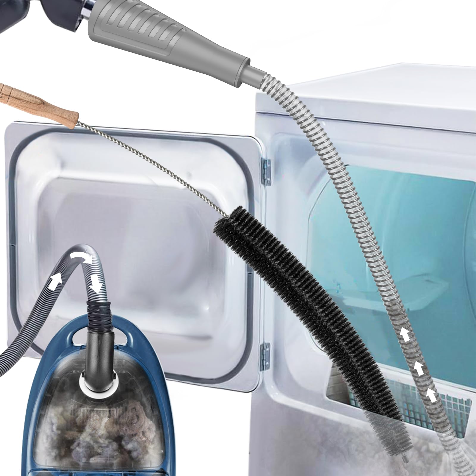 2Pcs Dryer Vent Cleaner Kit