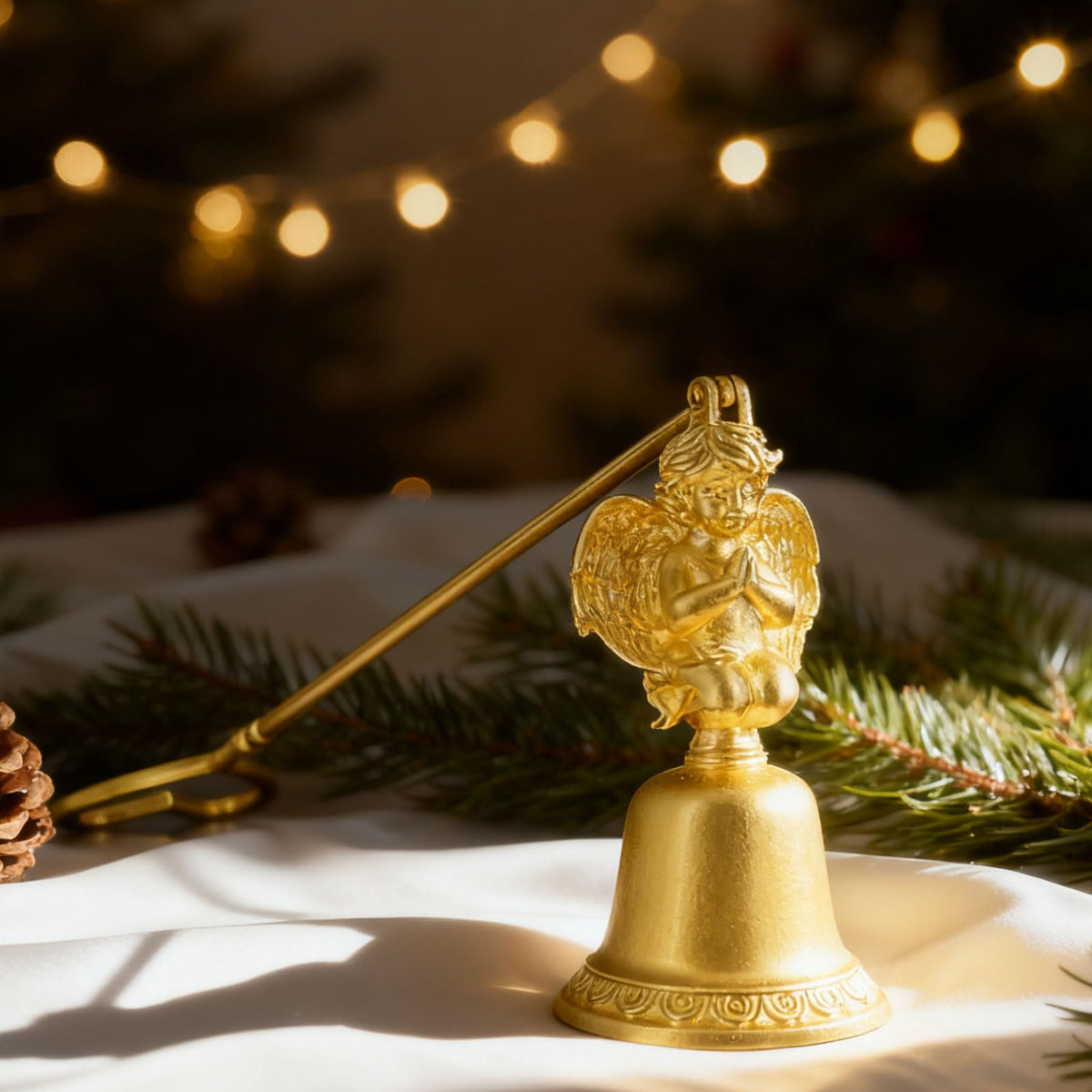 Golden Angel Candle Snuffer with Heart
