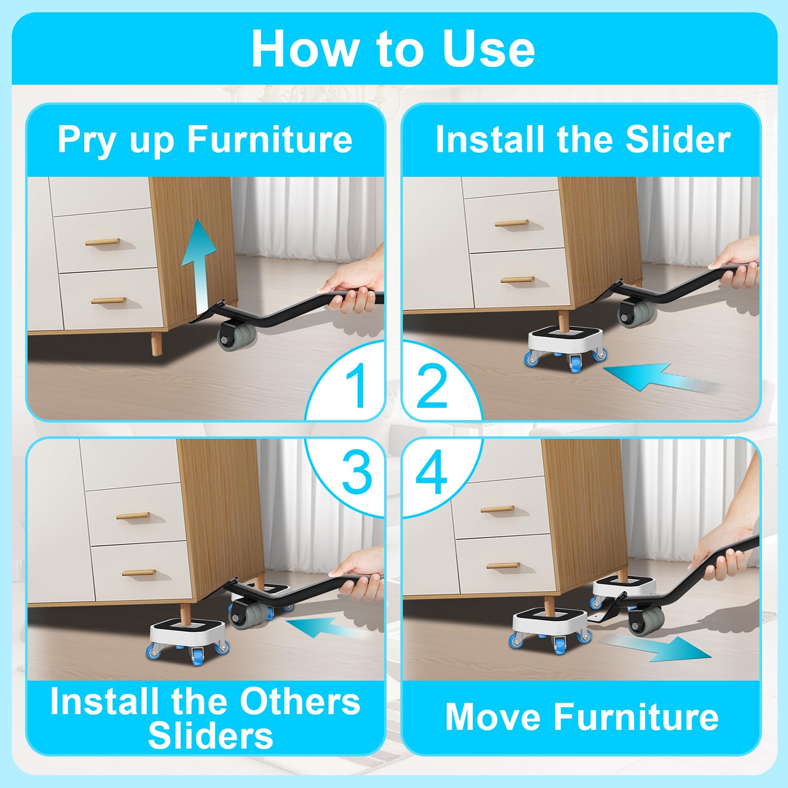 New Upgrade Furniture Sliders (4 Count)