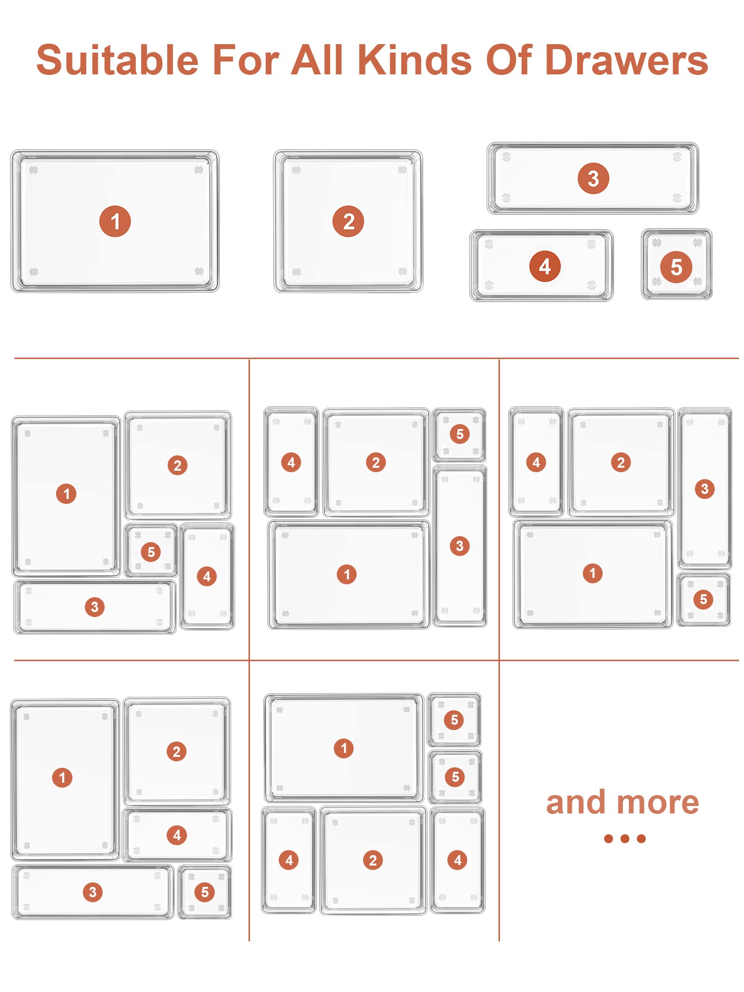 16 PCS Drawer Organizer (16 Count)
