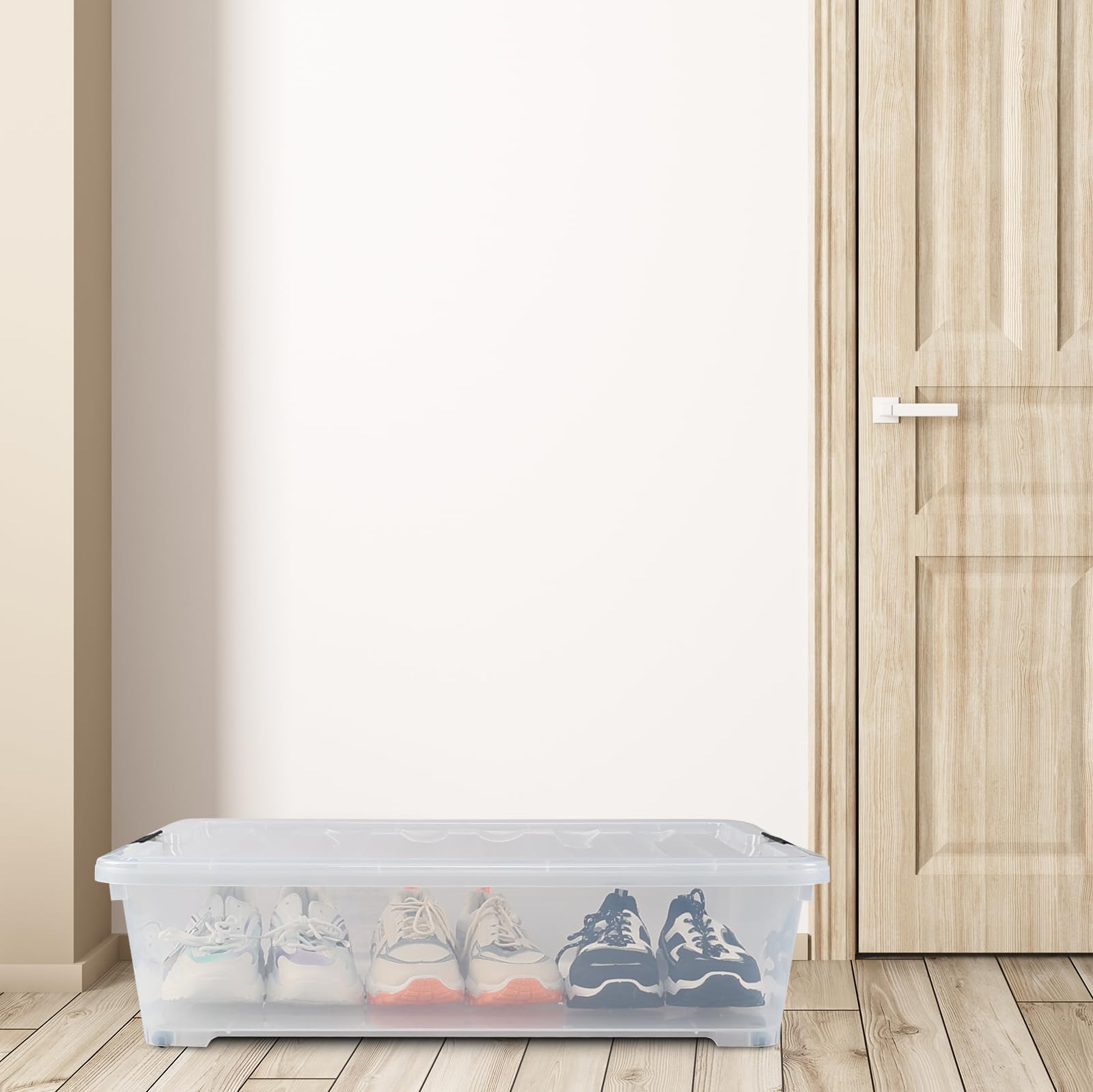 50 Quart Clear Plastic Under Bed Storage Bin with Lid (3 Count)