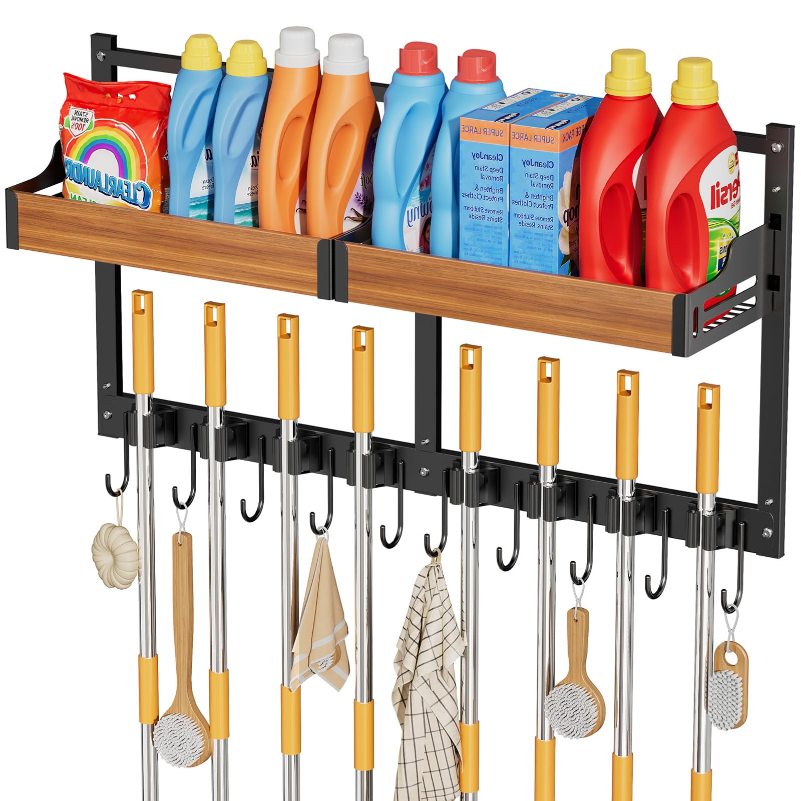 Broom and Mop Organizer Wall Hanging