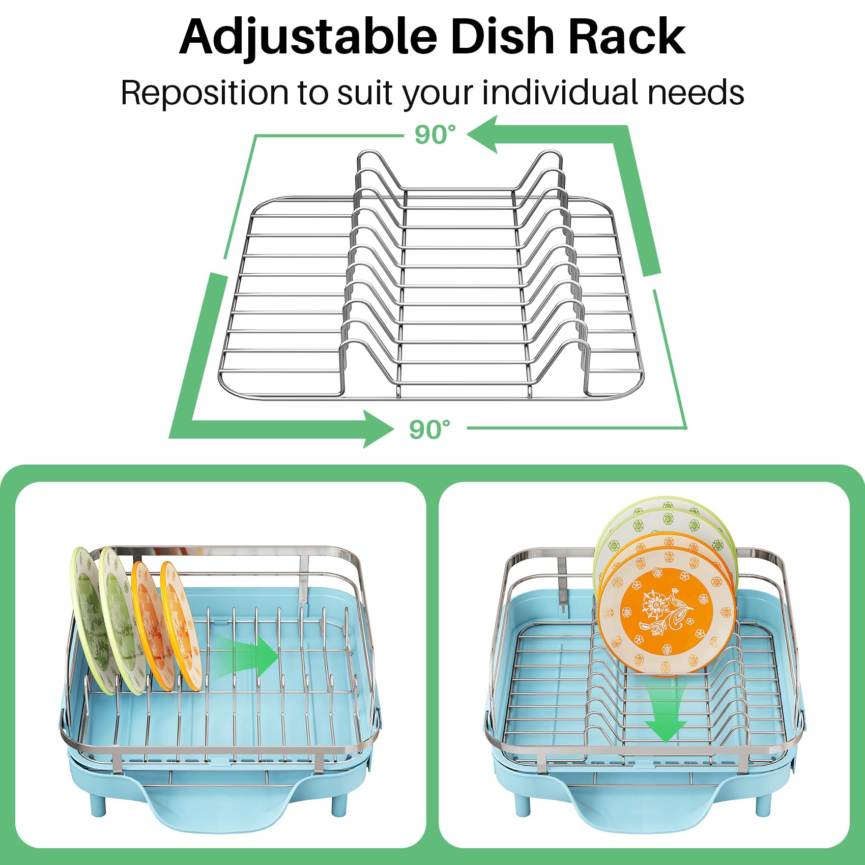 Expandable Dish Drying Rack for Small Kitchen Counter