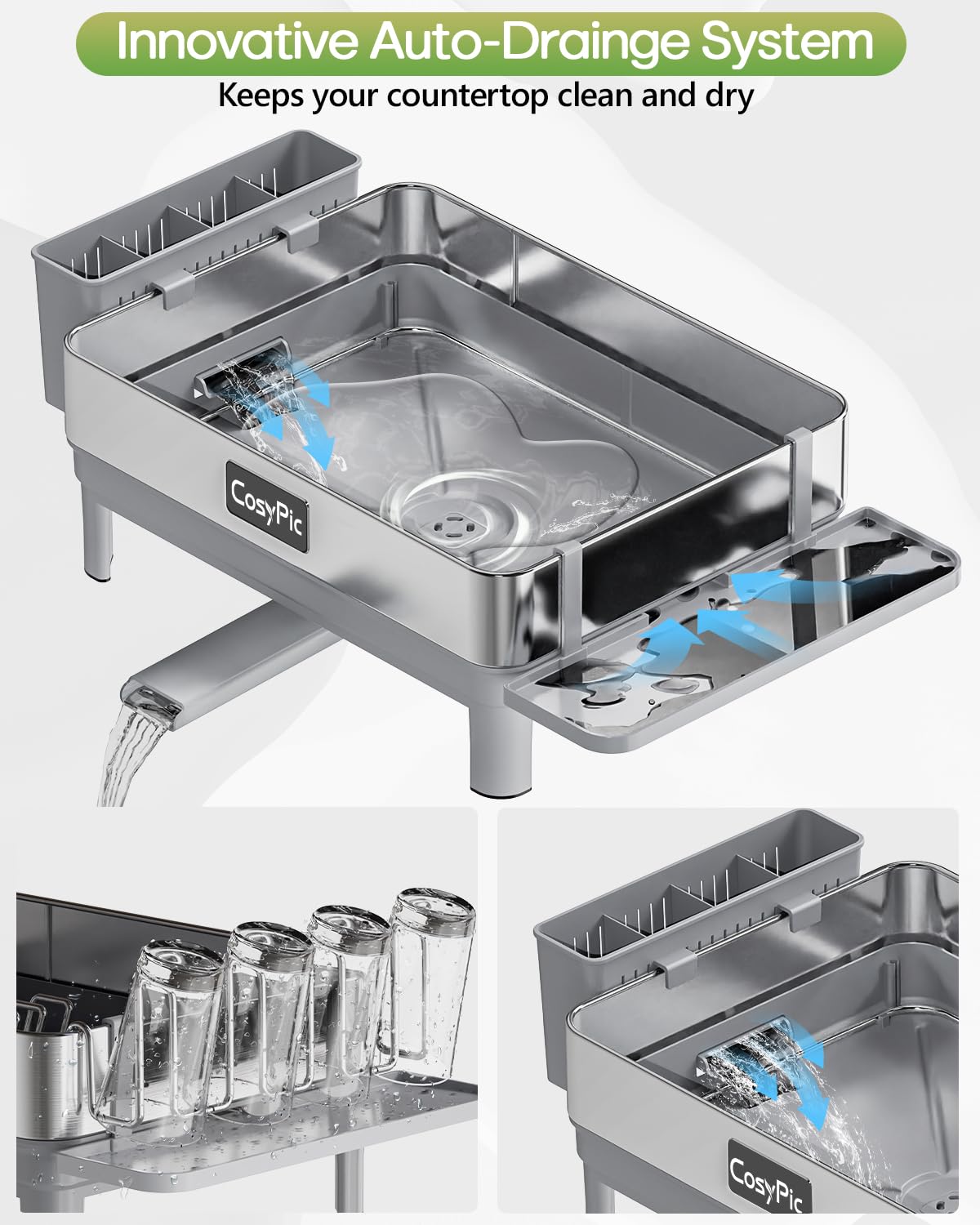 Dish Racks Thicker Premium 304 Stainless Steel Dish Drying Rack for Kitchen Counter