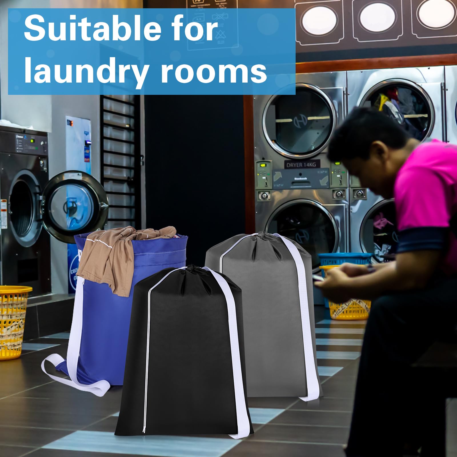 10 Pcs Nylon Extra Large Laundry Bag (10 Count)