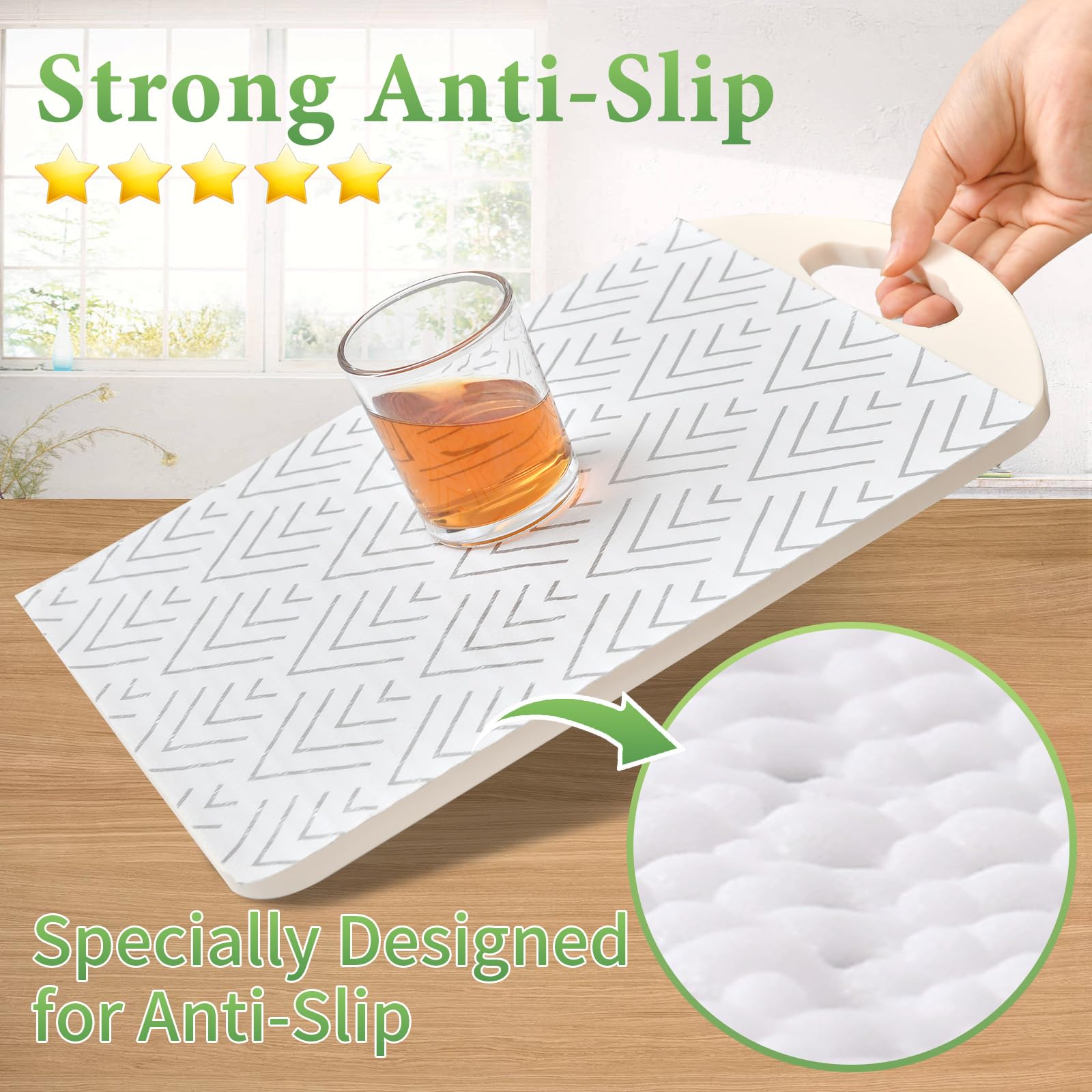 Shelf Liner for Kitchen Cabinets Non Adhesive Drawer Liner Non