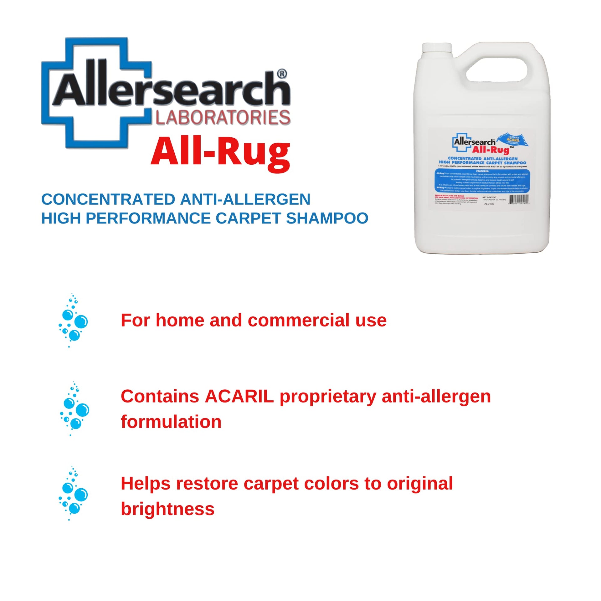 All-Rug Anti-Allergen Concentrated Carpet Shampoo 1 Gallon (128 Oz) (128 Fl Oz)