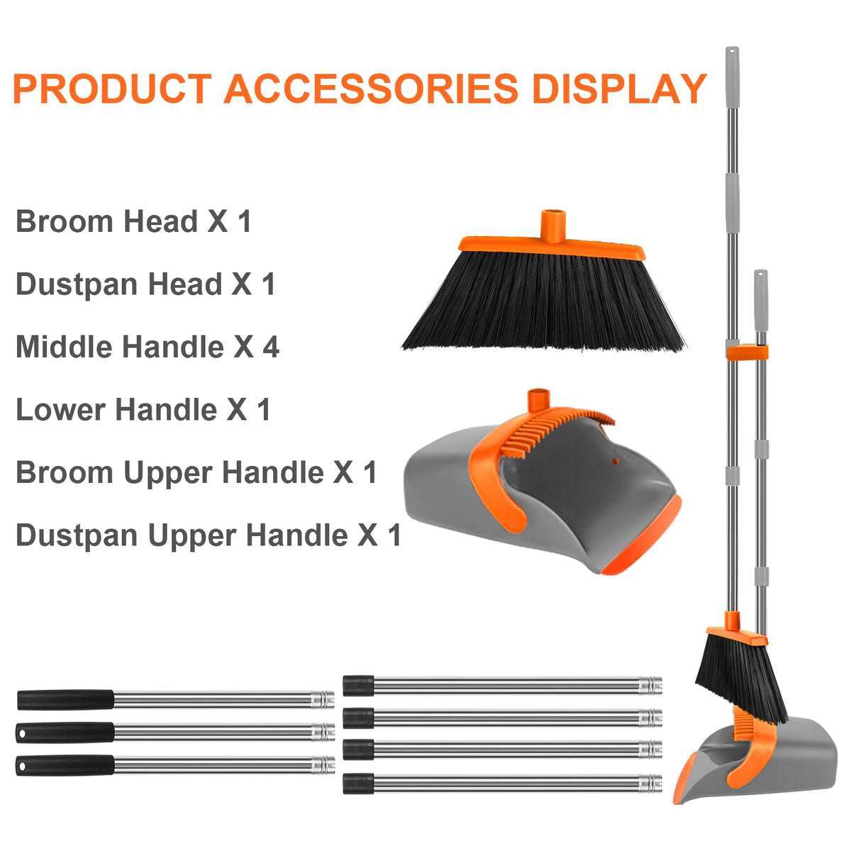 Broom and Dustpan Combo Set