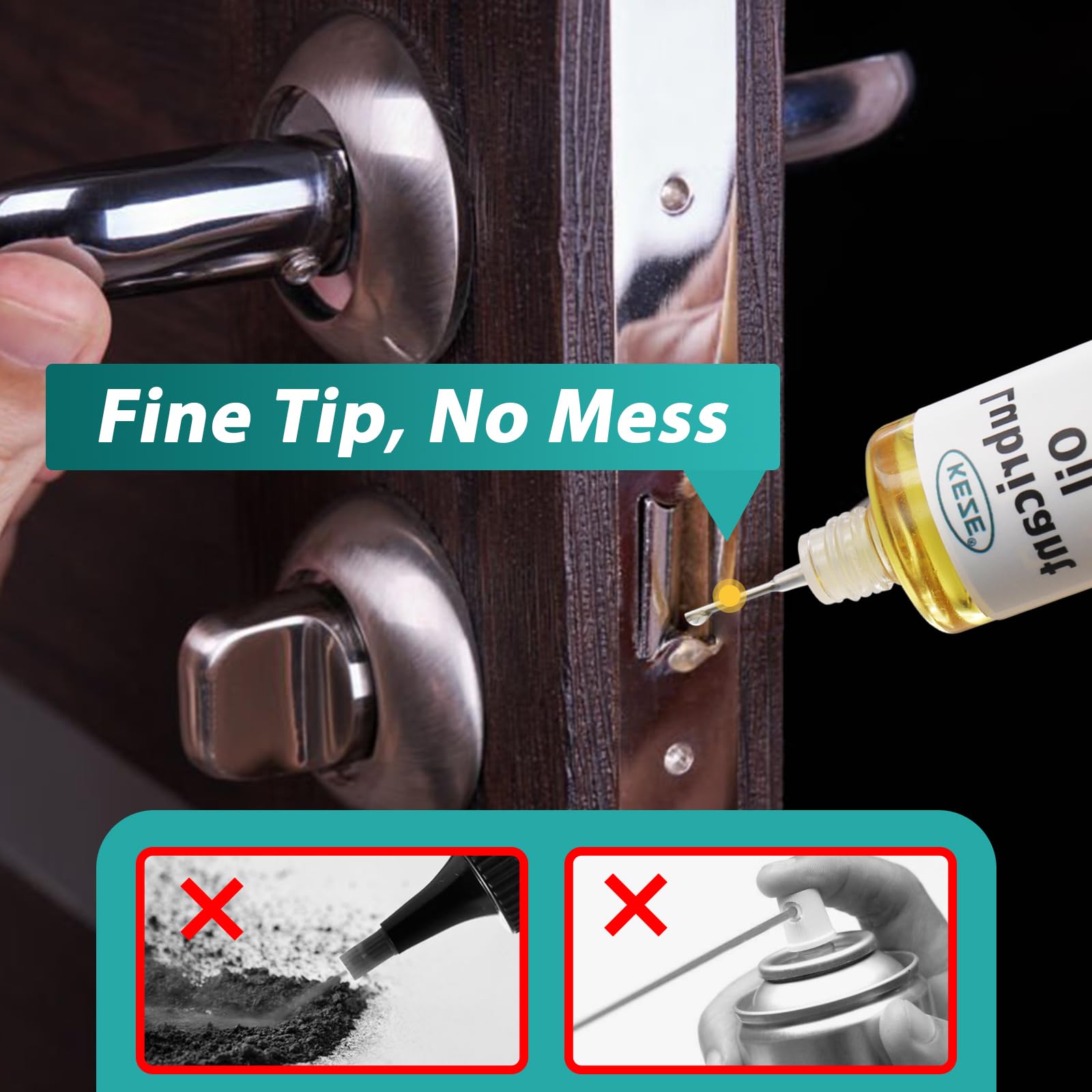 Door Hinge Lubricant Door Squeaky Fix Lubricating Oil for Noise Synthetic Knife Oil Lube for Lock Hinge Hair Trimmers Knife Pivot Machine Tools Watch Keyhole with Needle Oiler 1 oz