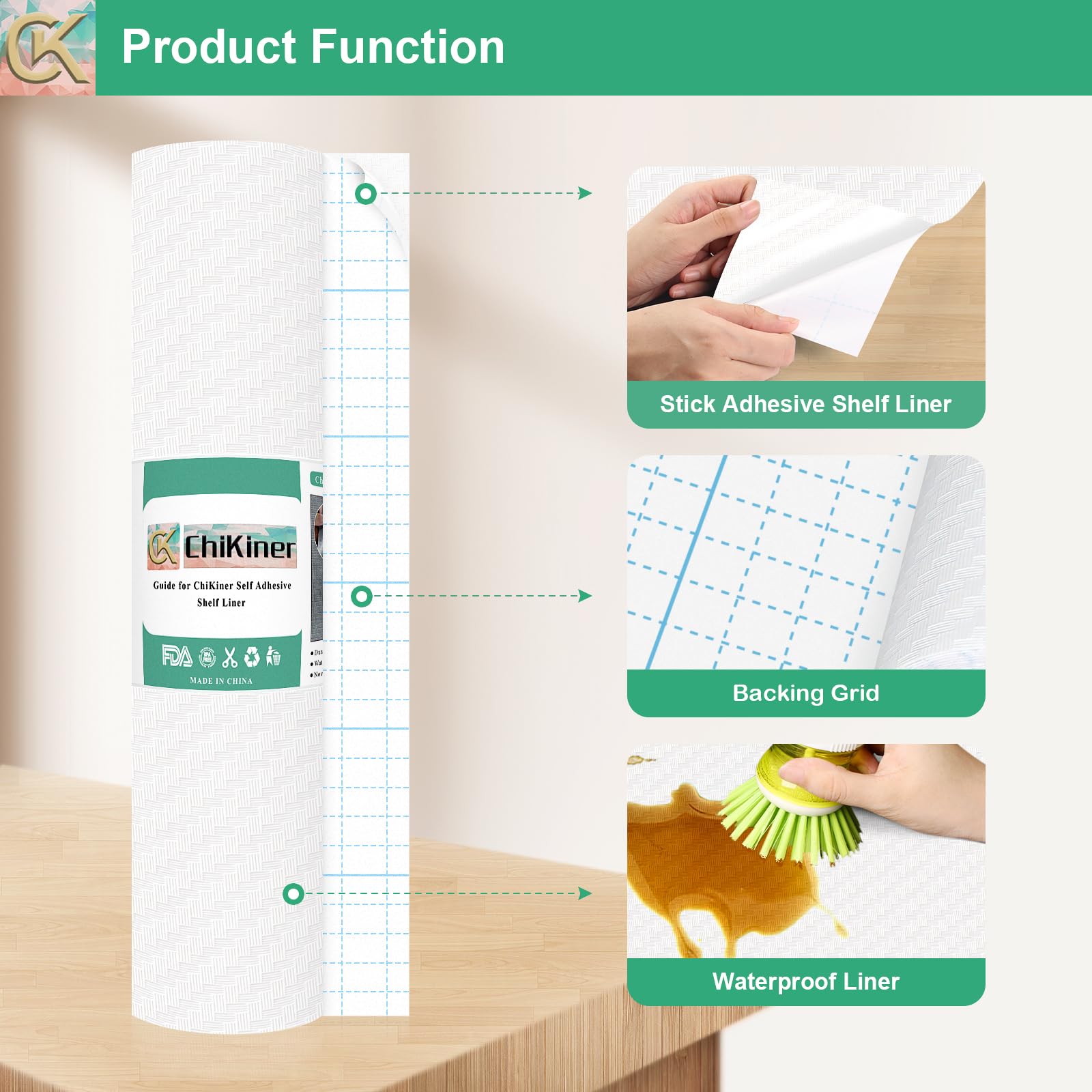 Self Adhesive Shelf Liner Kitchen Liner (1380.08 sq inches)