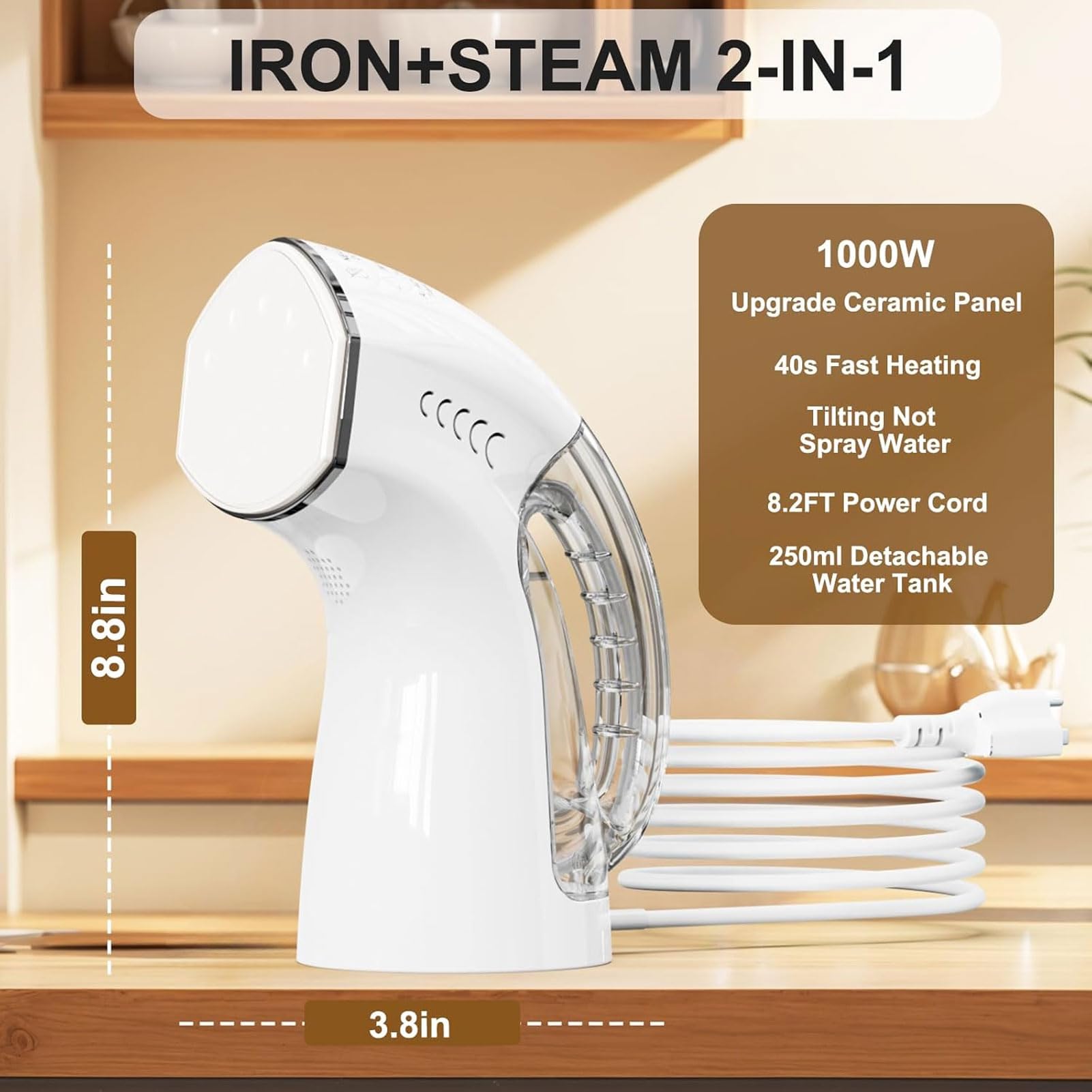 Steamer ＆ Iron 2 in 1 for Clothes