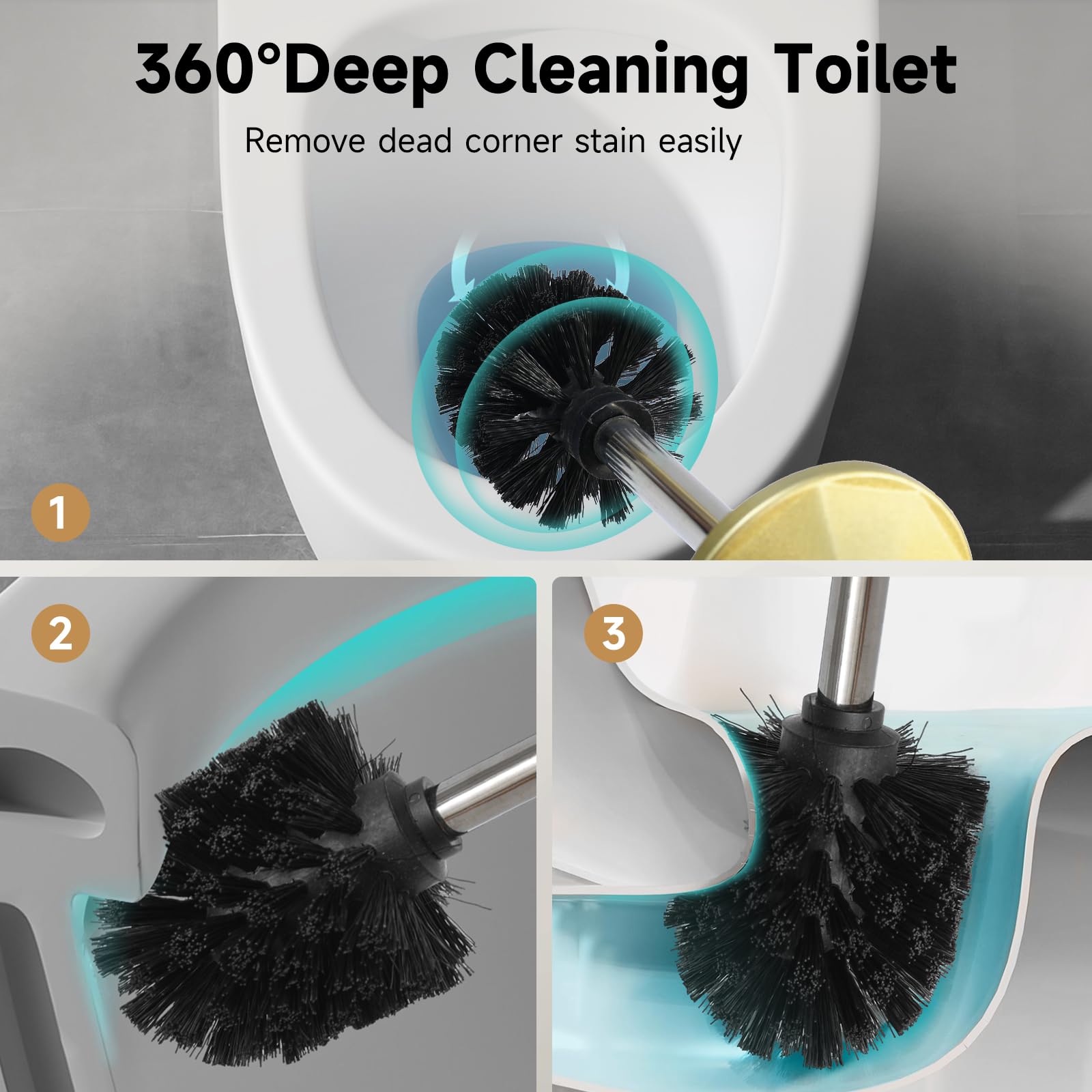 Gold Toilet Brush and Holder