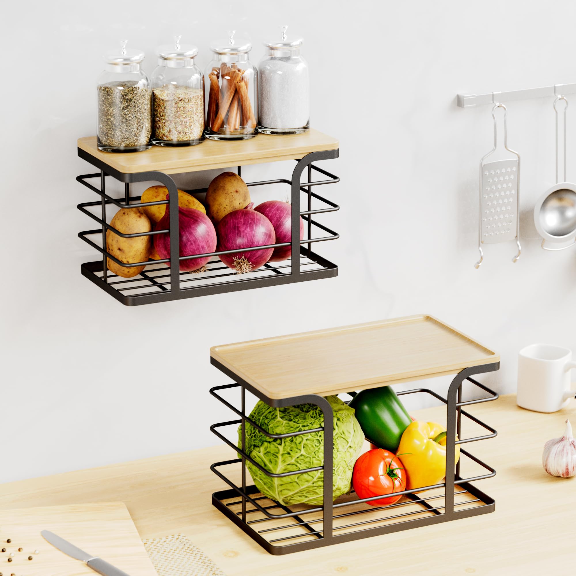 2 Pack Stackable Storage for Kitchen Laundry Pantry Organizers (2 Count)