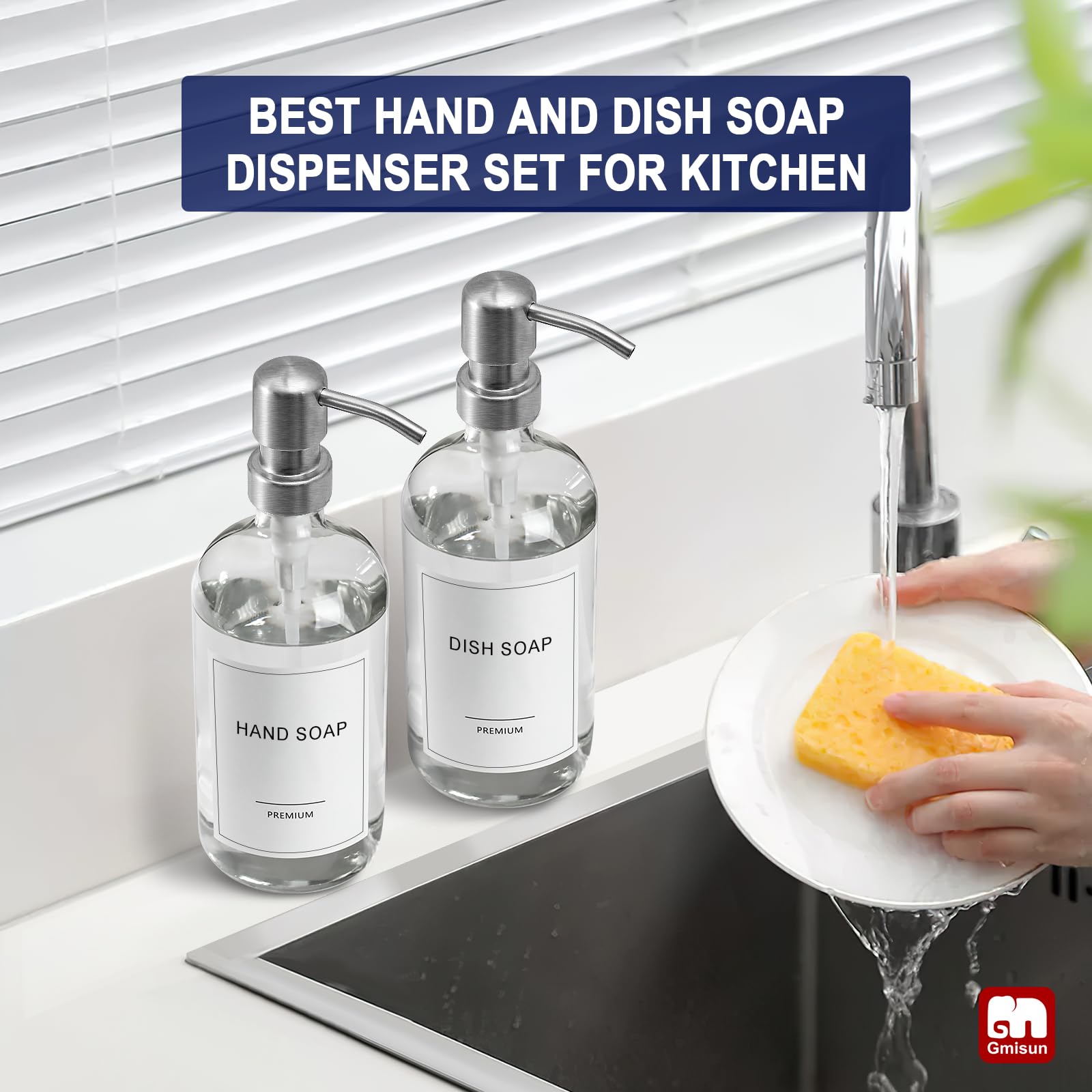 Glass Soap Dispenser with Pump (2 Count)