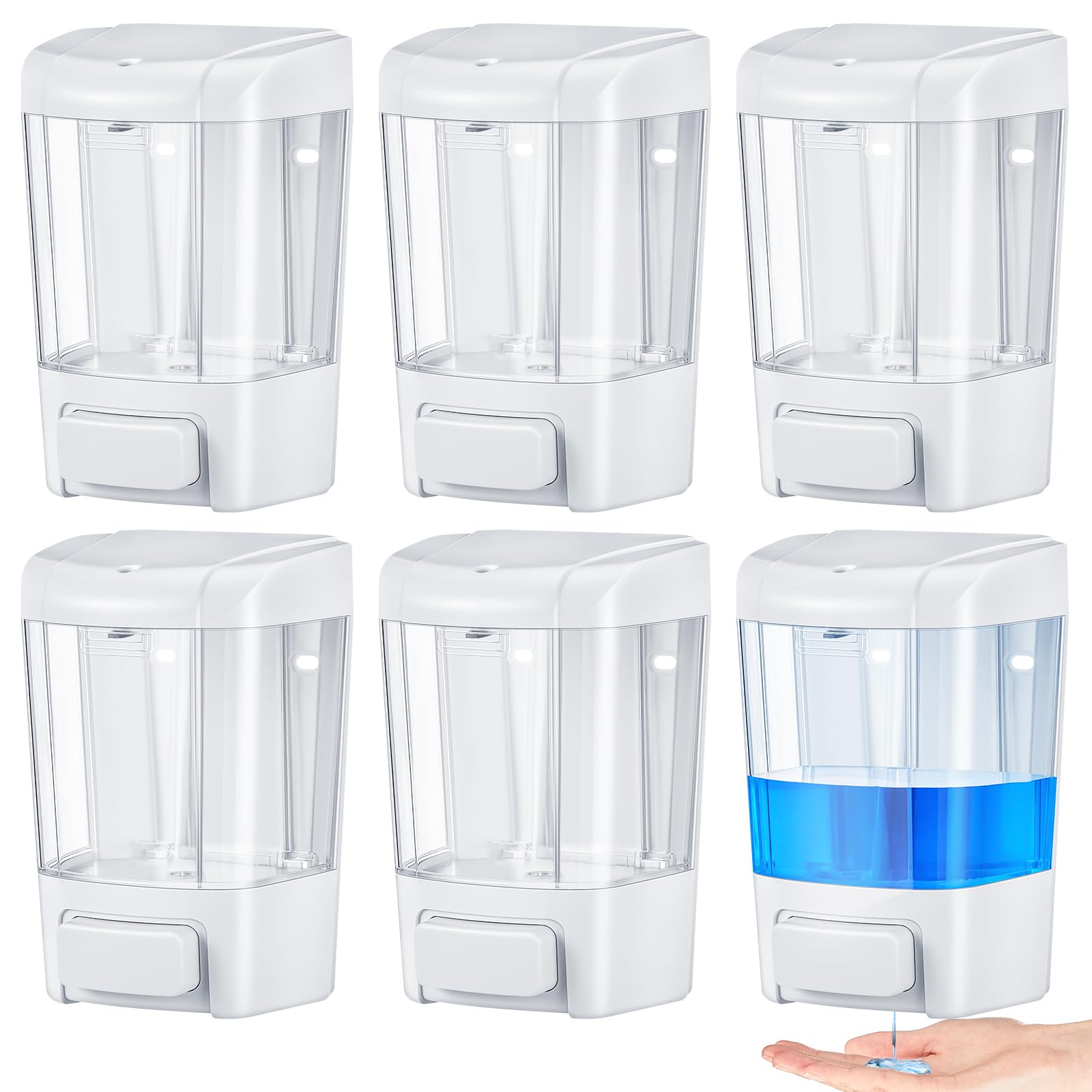 6 Pcs Wall Mounted Soap Dispenser (6 Count)