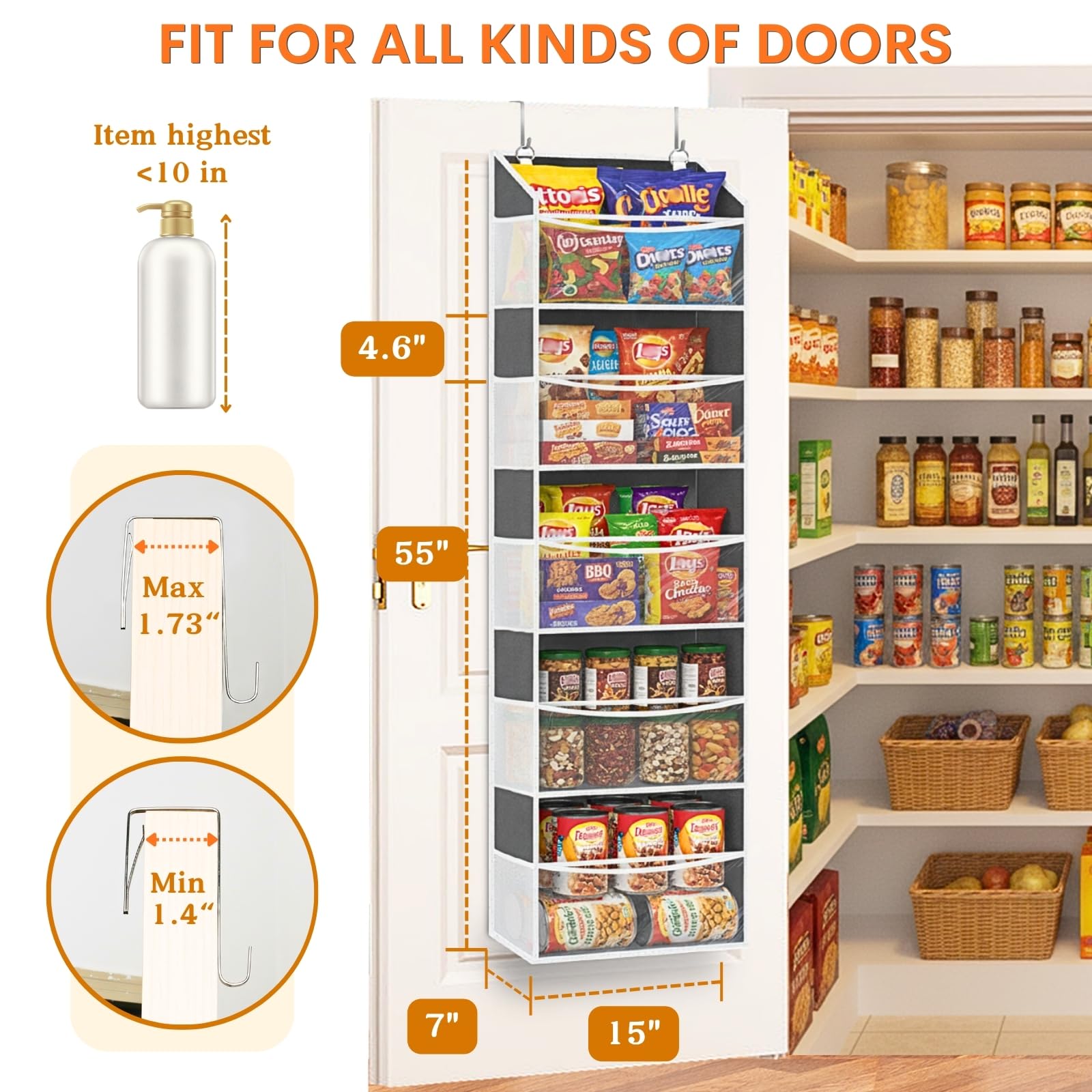 2P 5Tiers Over Door Organizer