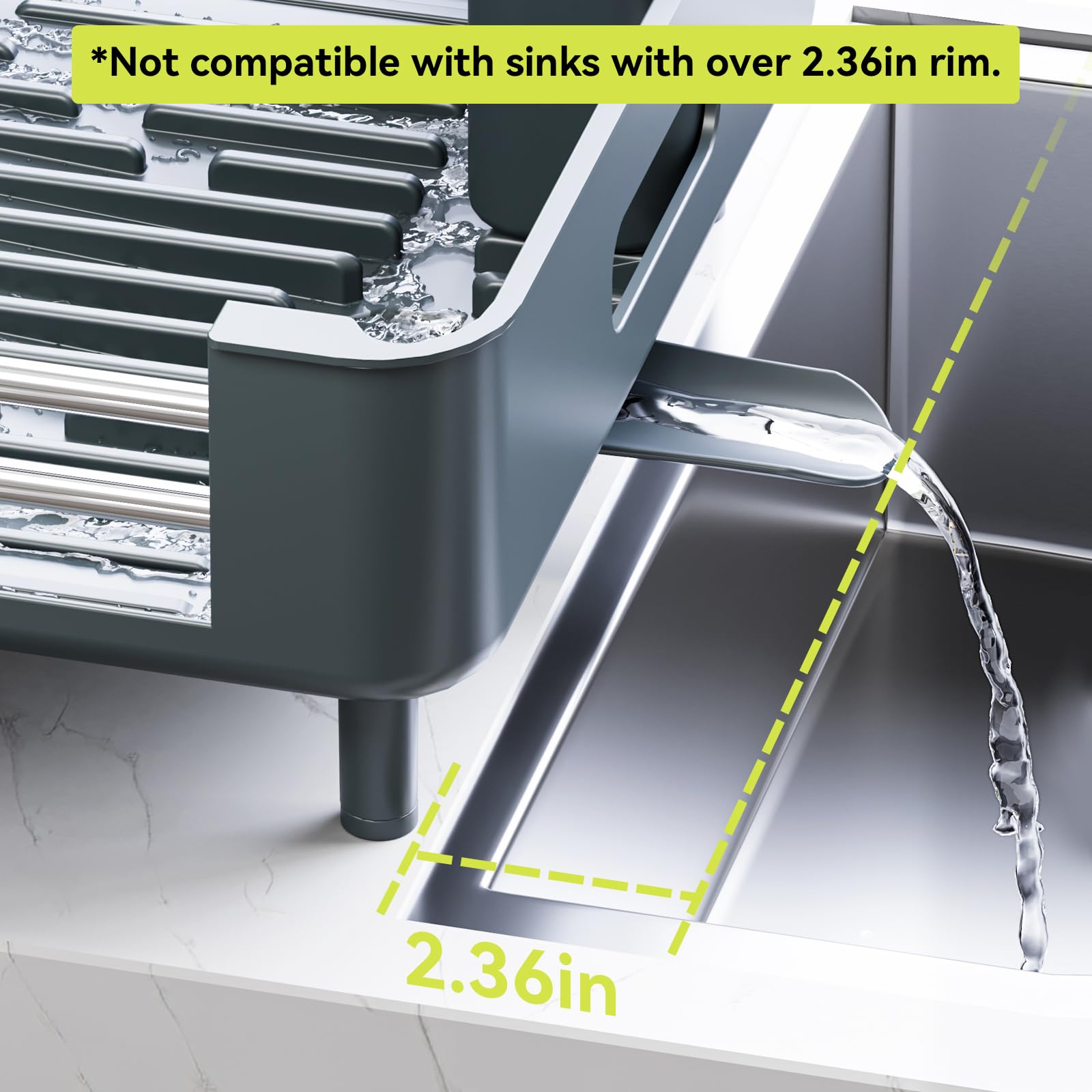 Extendable Stainless Dish Drying Rack for Kitchen Counter