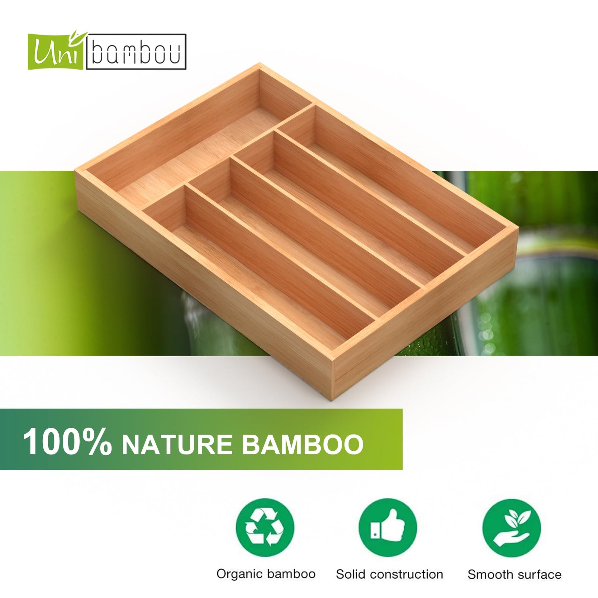Bamboo Silverware Drawer Tray