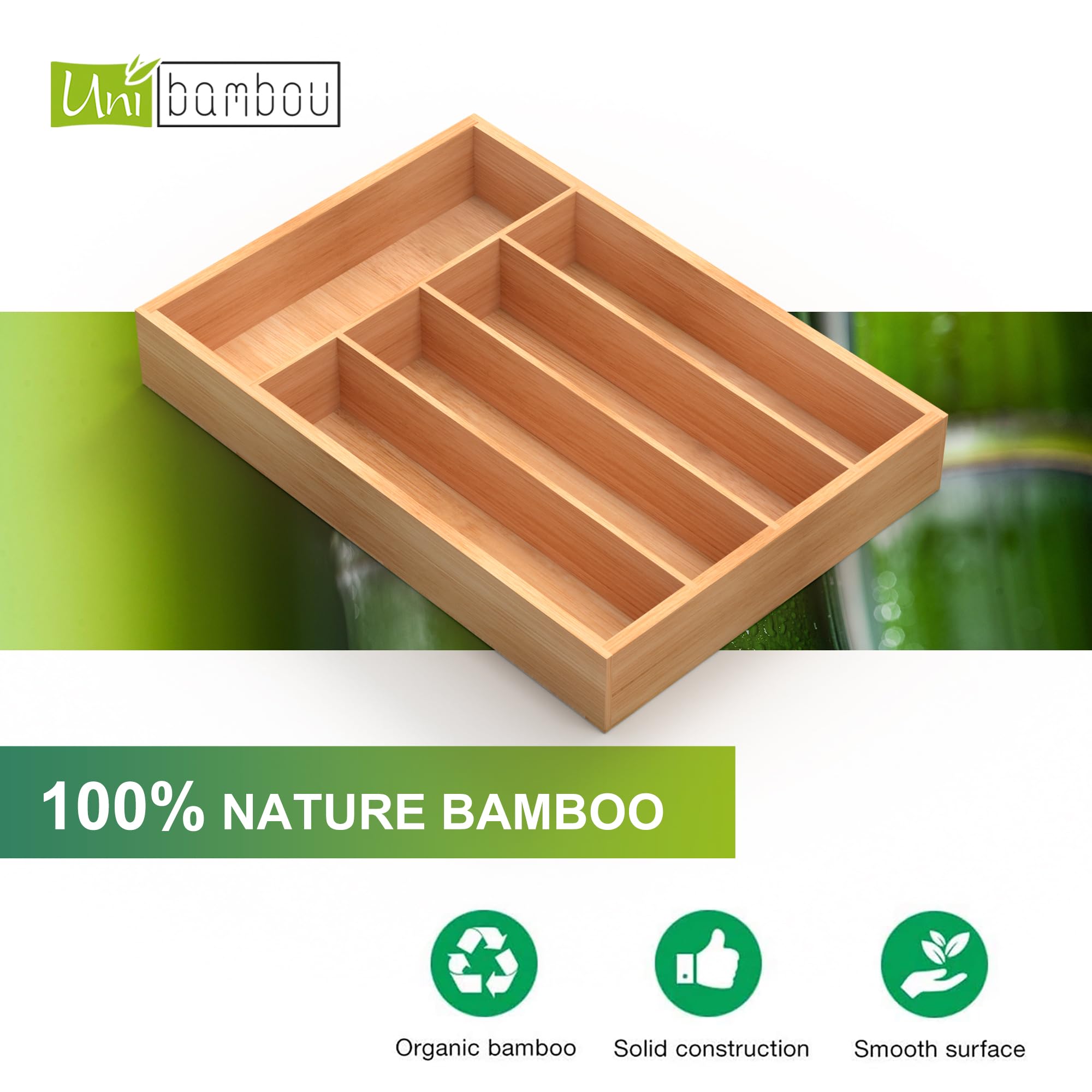 Bamboo Silverware Drawer Tray