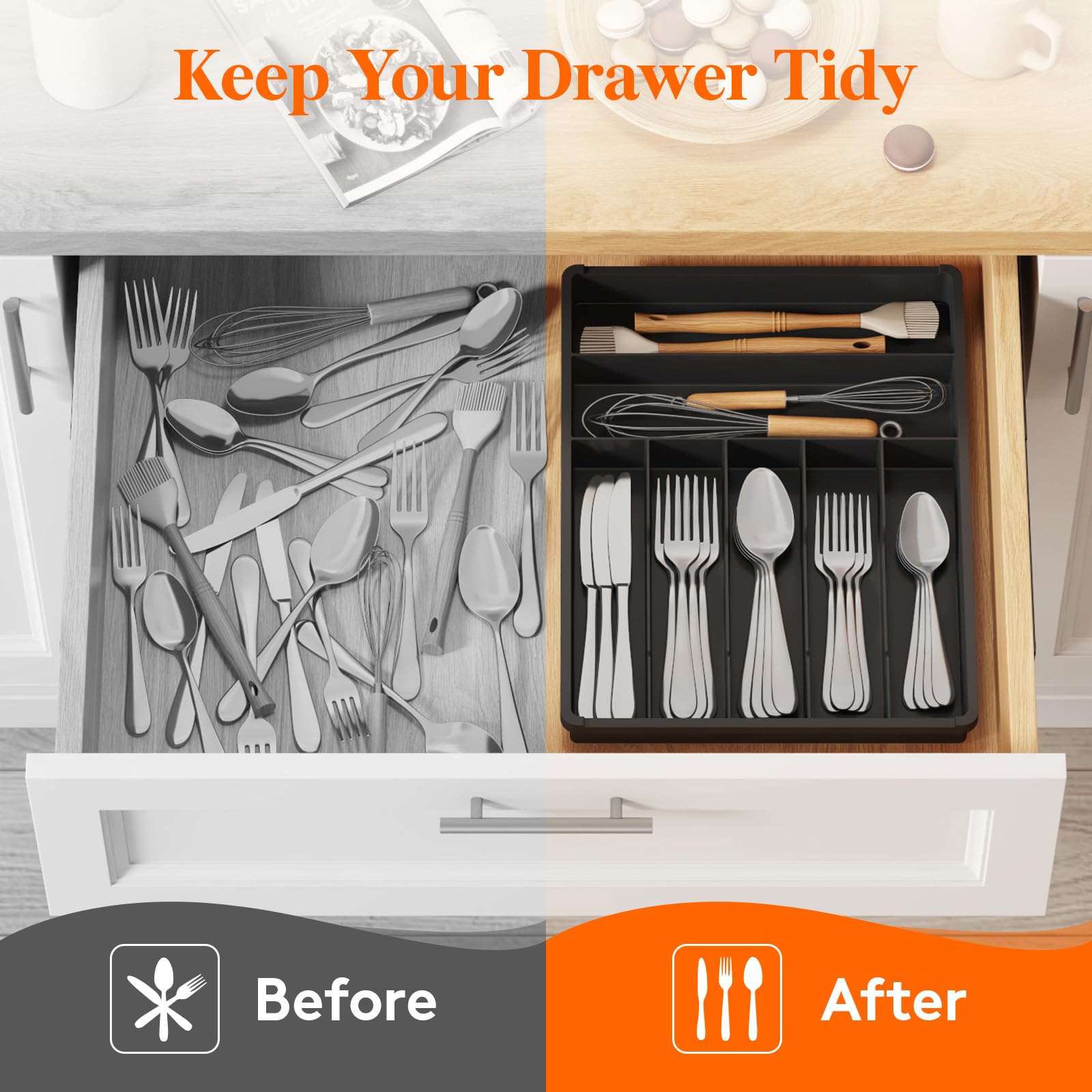 Silverware Drawer Organizer Tray