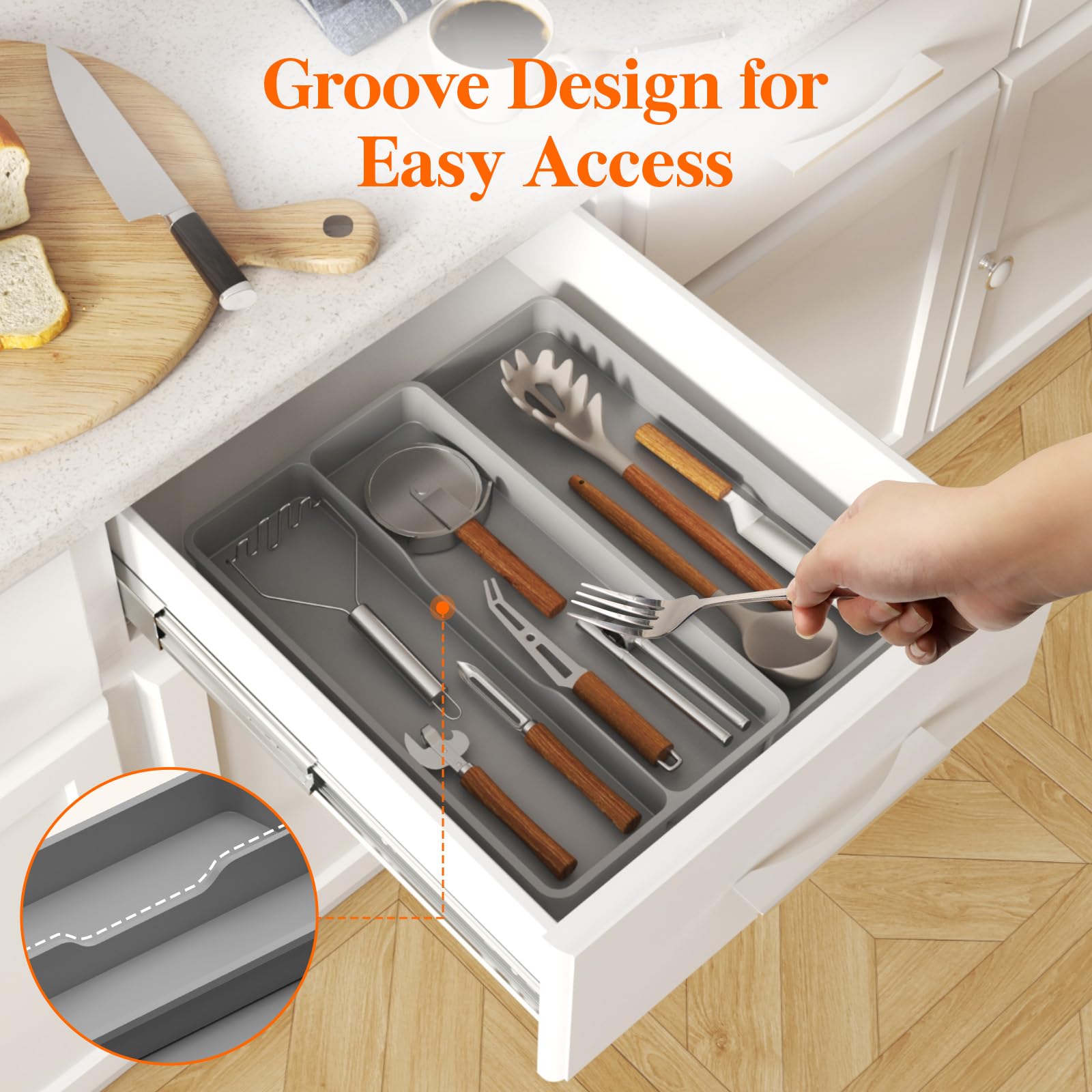 Utensil Organizer for Kitchen Drawer