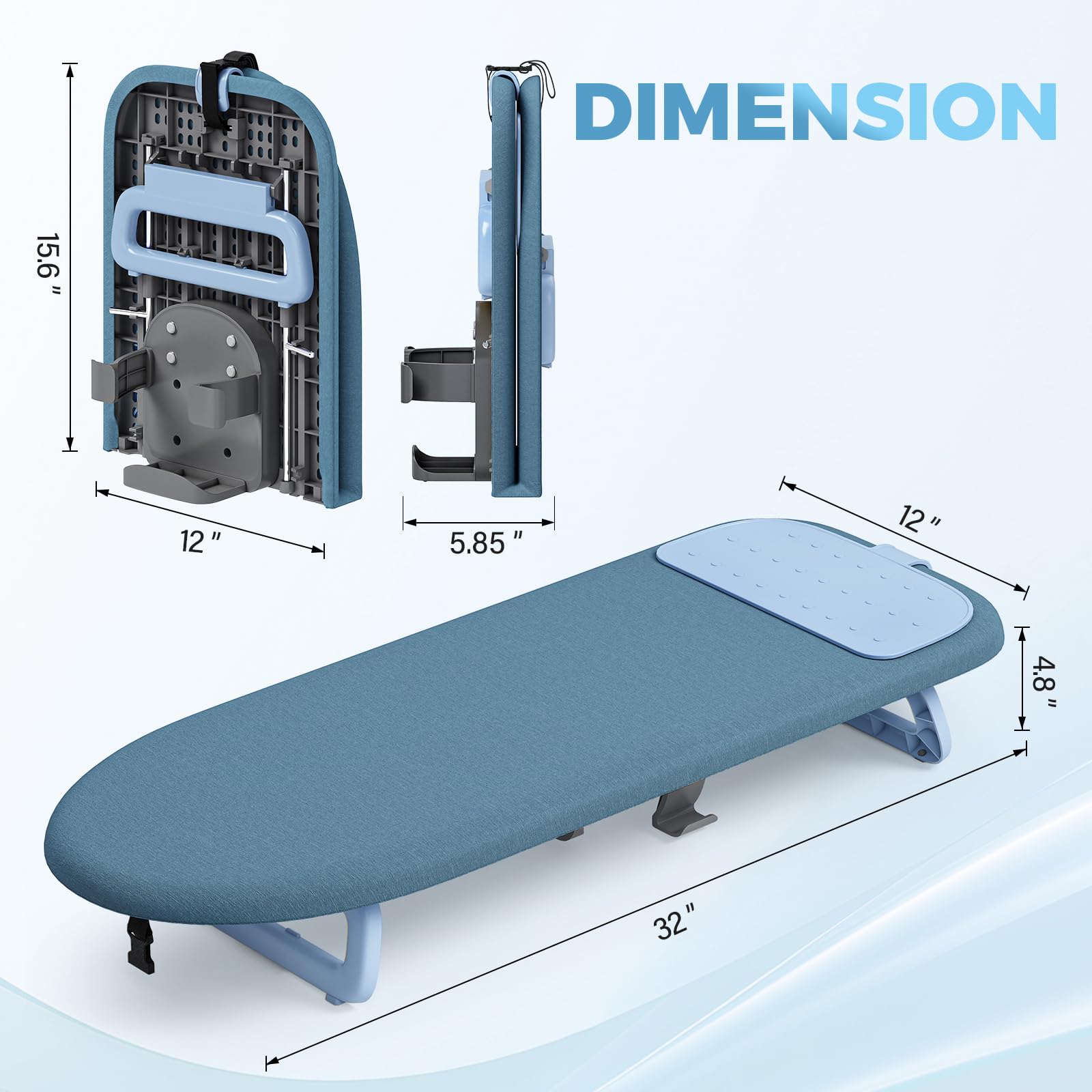 Small Ironing Board with Iron Holder