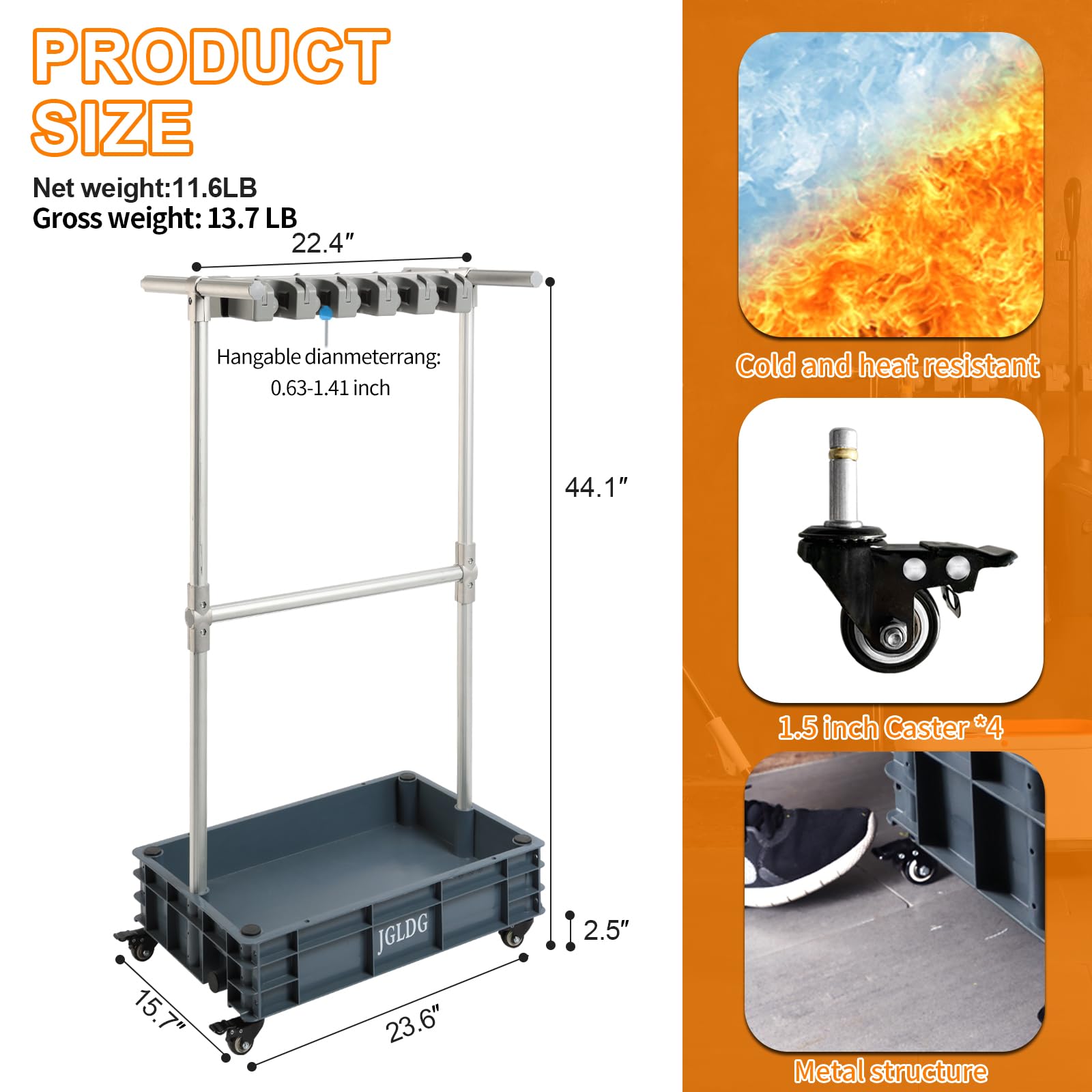Mobile Mop and Broom Holder