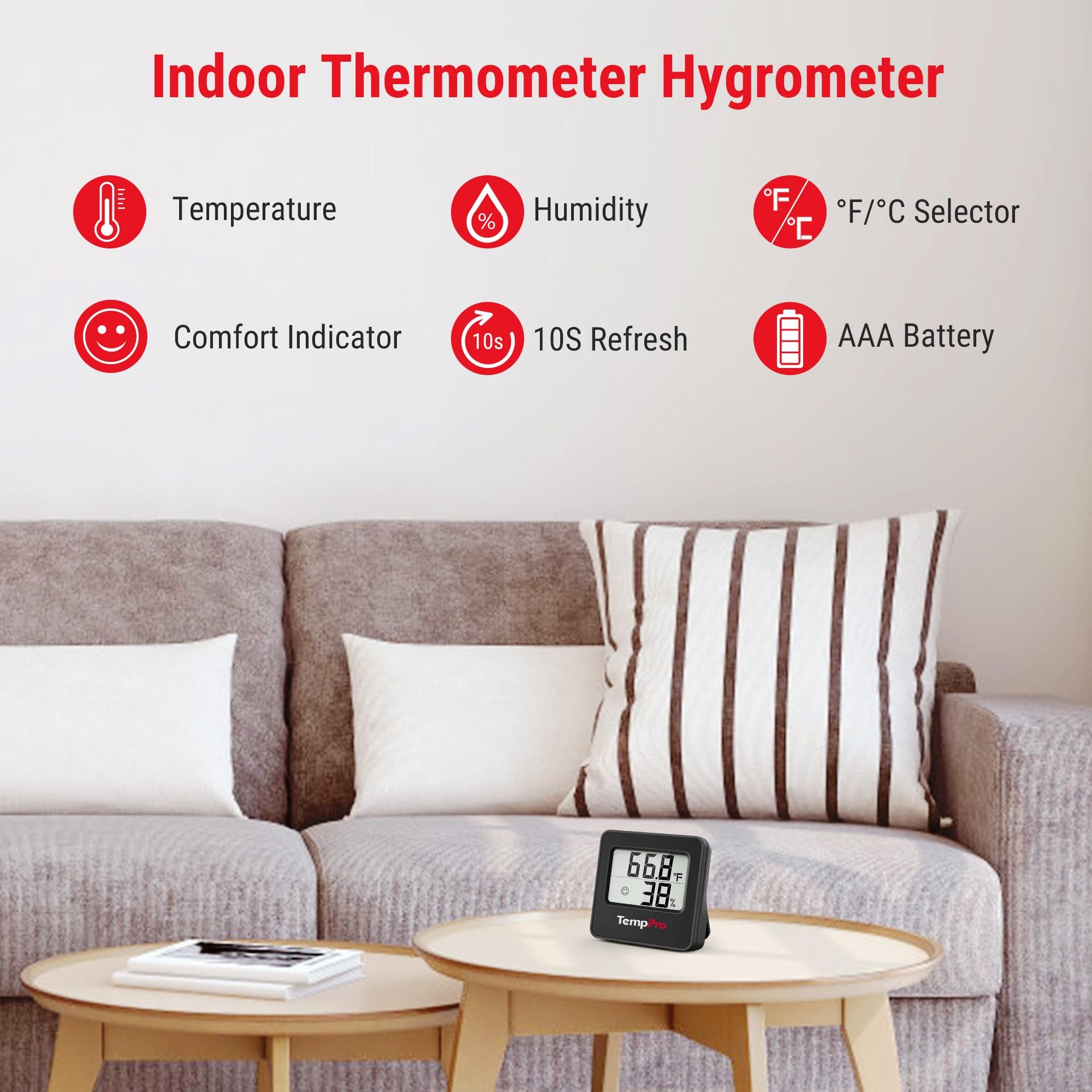 TempAir Hygrometer Indoor Thermometer for Home