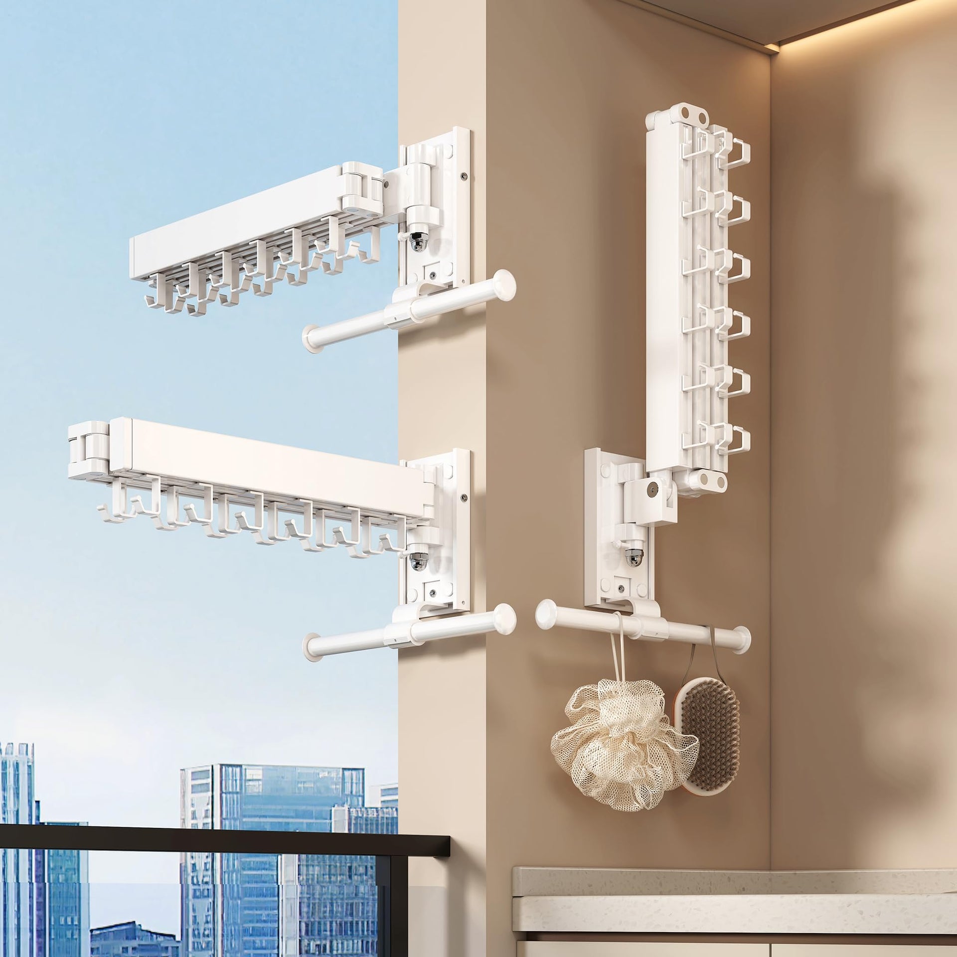 Wall Mounted Collapsible Clothes Drying Rack