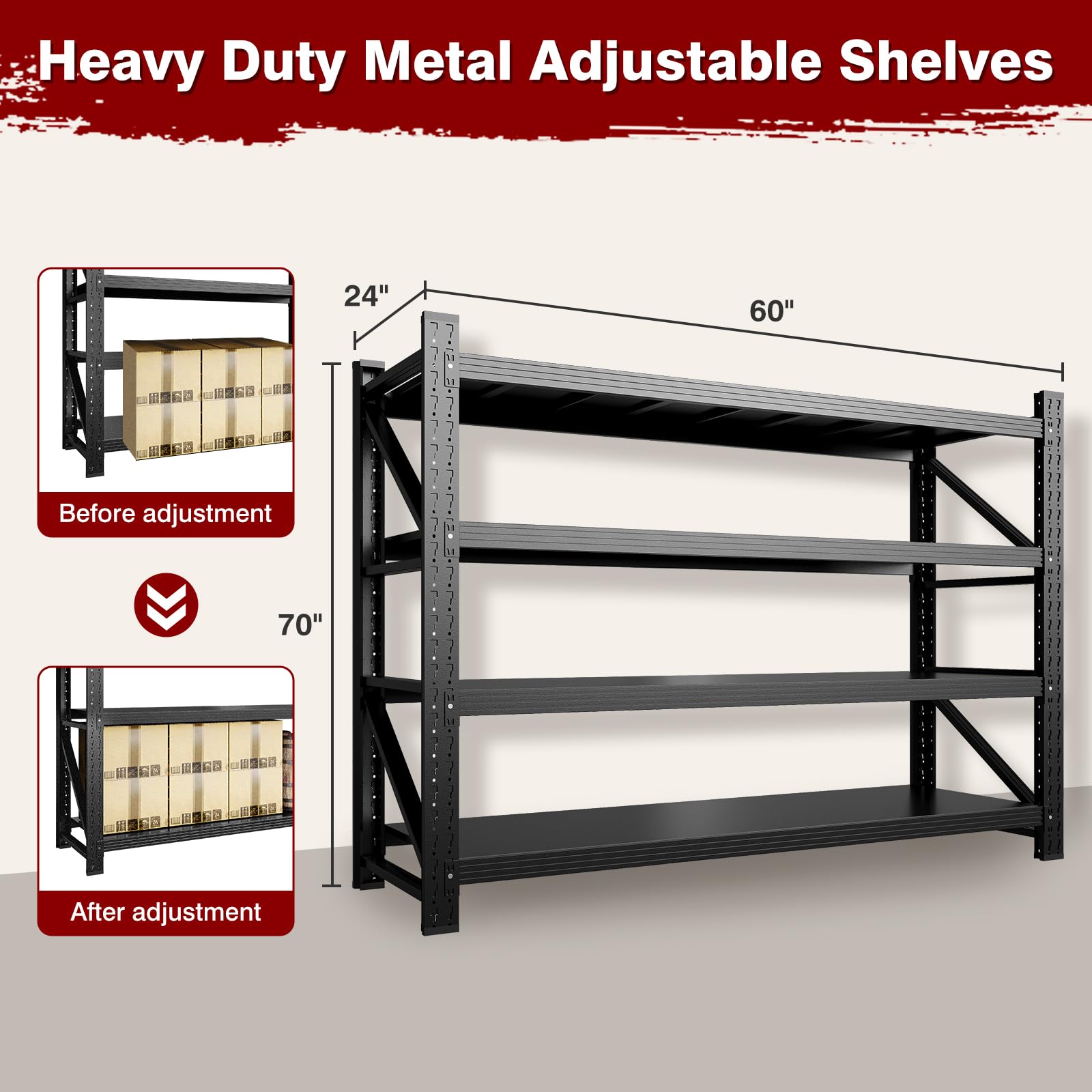 5000LBS Metal Steel Storage Shelves
