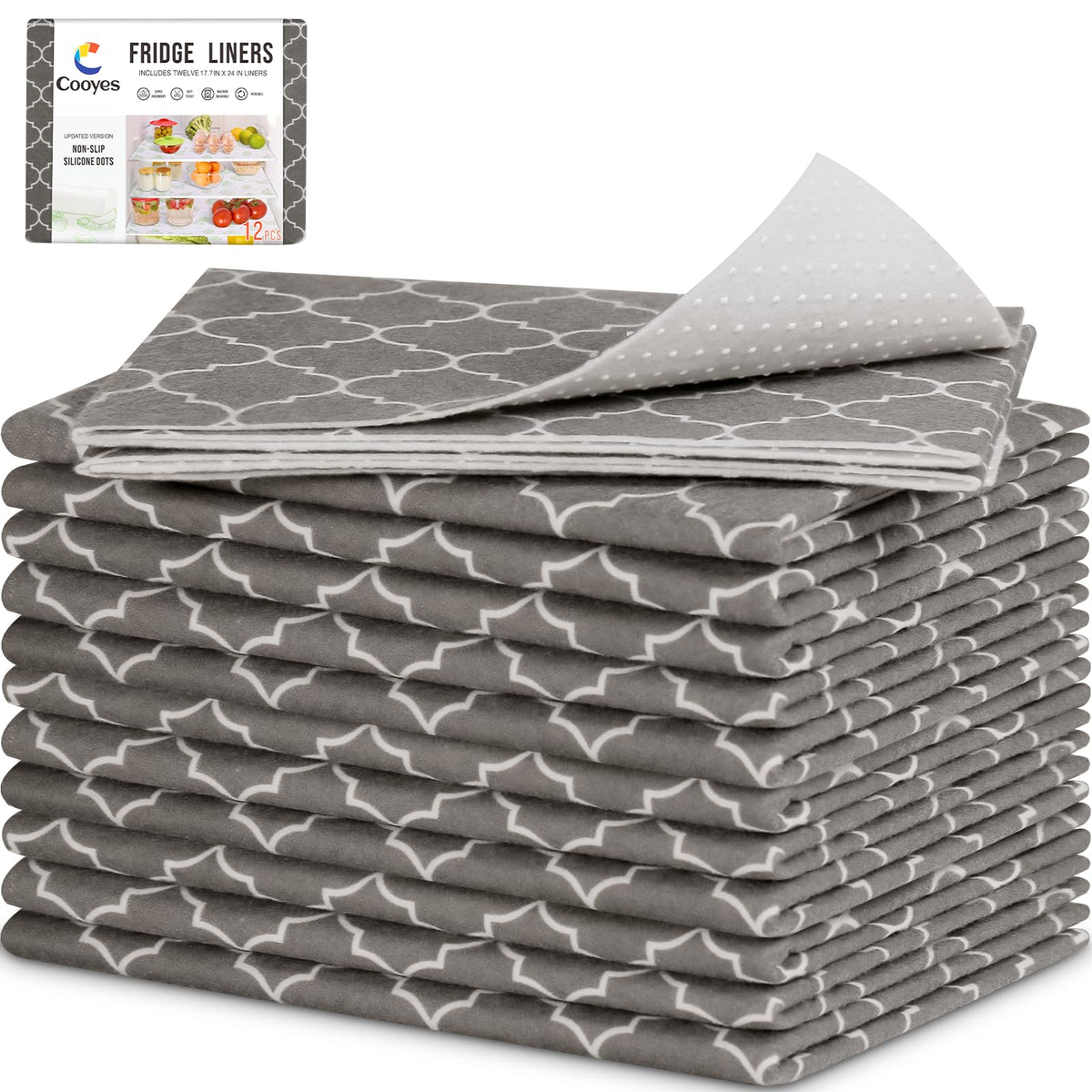 2 in 1 Refrigerator Liners & Fresh mats for Fridge Drawer and Glass Shelves (36 Sq Ft)