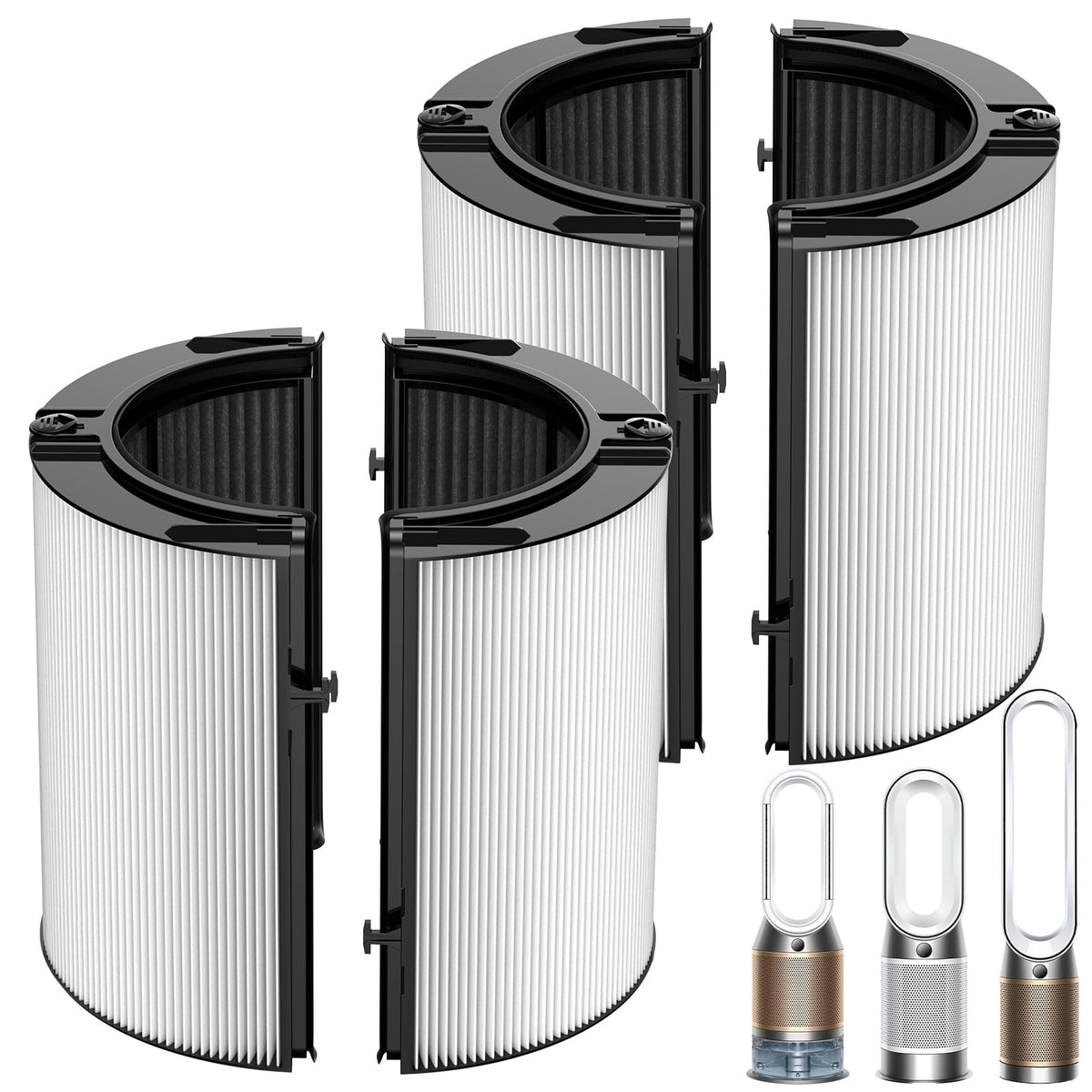 360° Combi Glass Hepa + Carbon Filter for Dyson Air Purifier TP07 TP10 PC1 (2 Count)