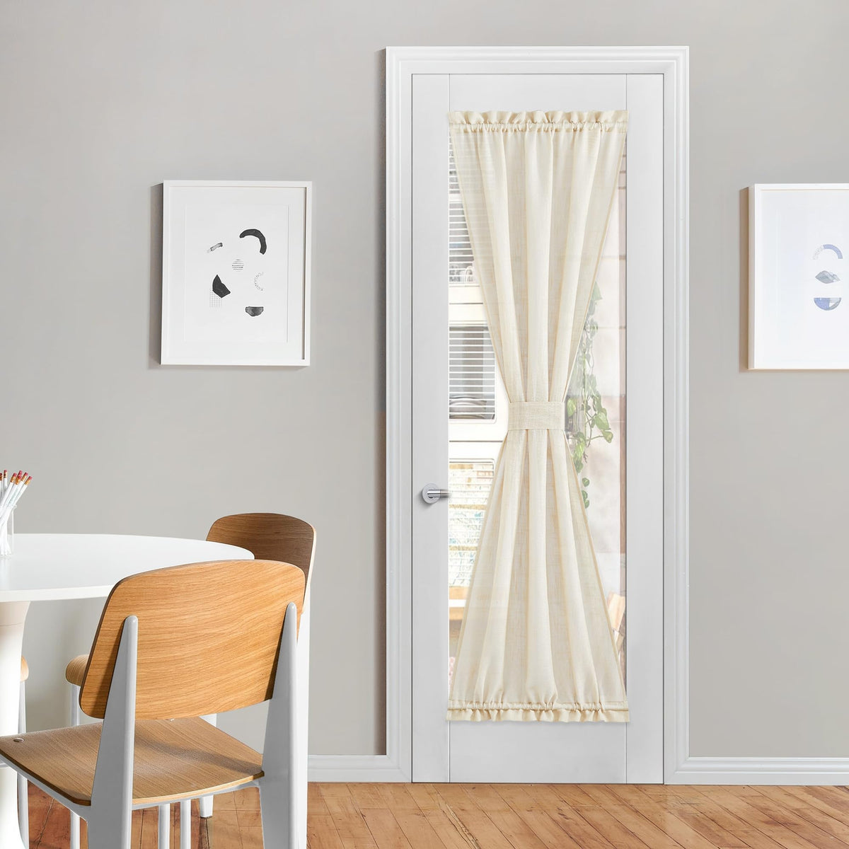 Beige Sidelight Door Curtain 72 Inches Long for Sidelight Windows