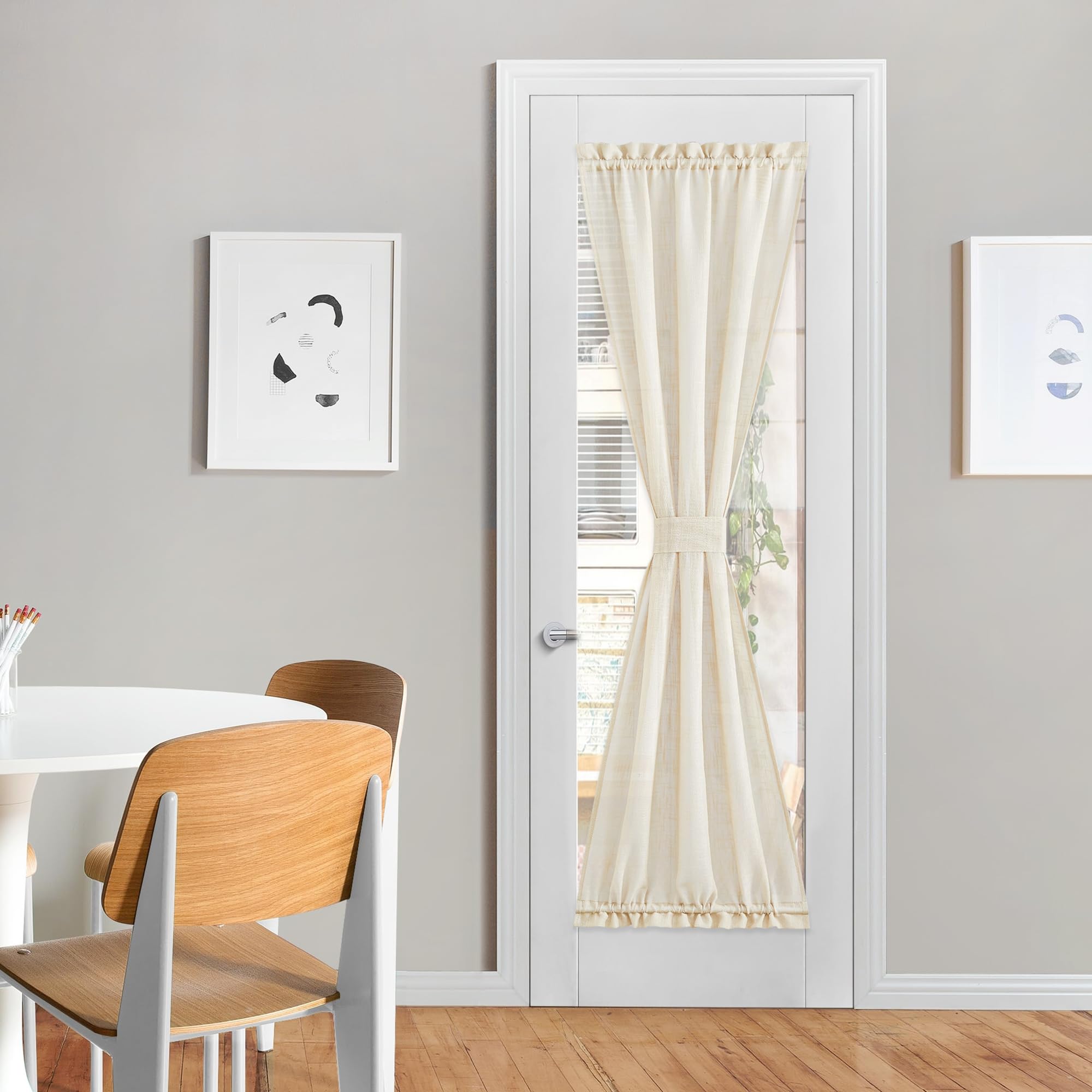 Beige Sidelight Door Curtain 72 Inches Long for Sidelight Windows