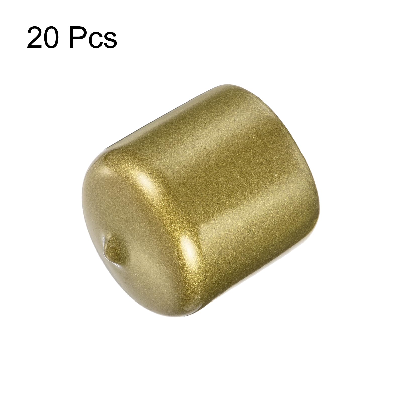 20pcs Rubber End Caps 31mm ID Vinyl Round Tube Bolt Cap Cover Thread Protectors Gold