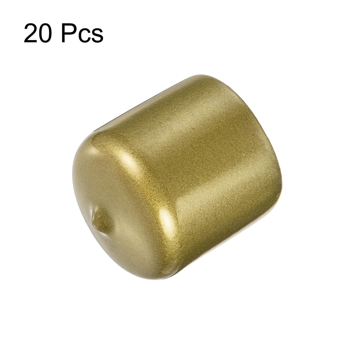 20pcs Rubber End Caps 33mm ID Vinyl Round Tube Bolt Cap Cover Thread Protectors Gold