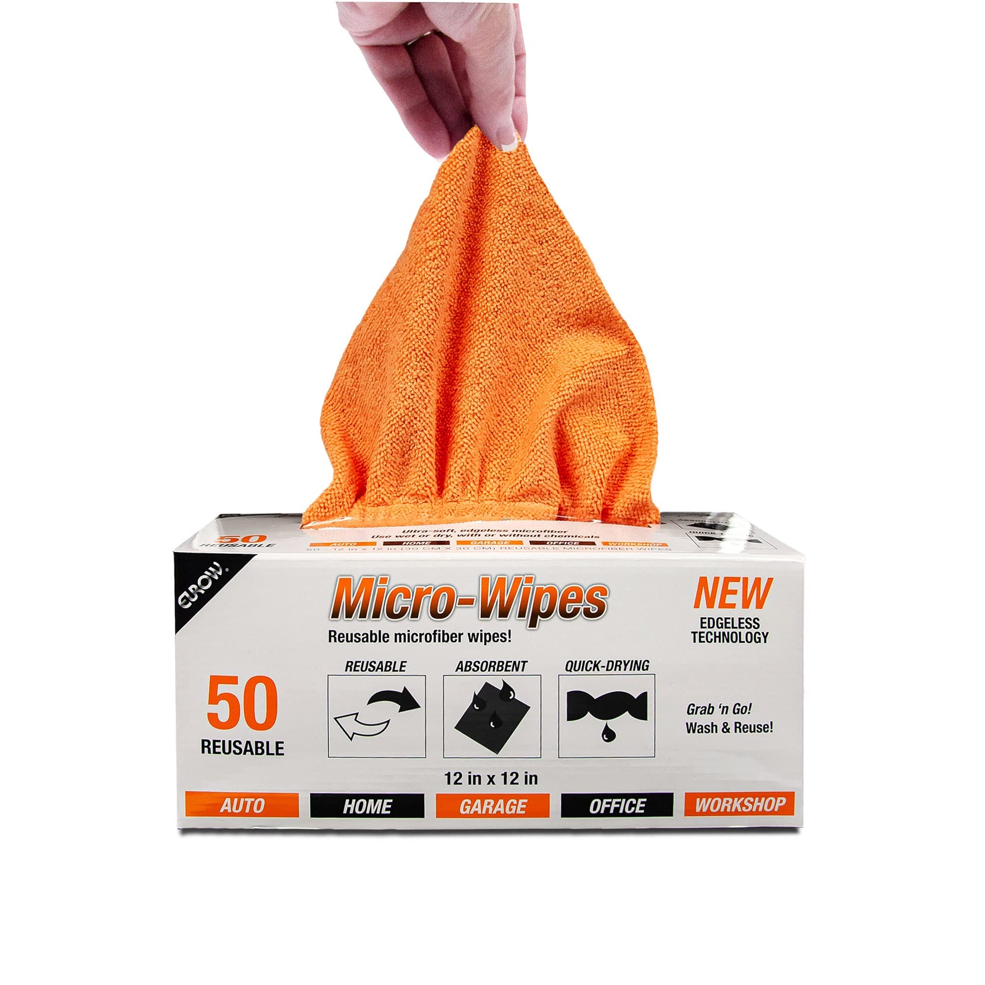 200GSM Microfiber Cleaning and Drying Cloths with Dispenser Box (50 Count)
