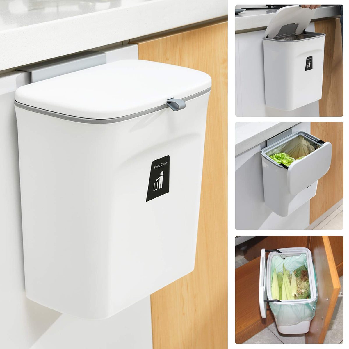 2.4 Gallon Kitchen Compost Bin for Counter Top or Under Sink