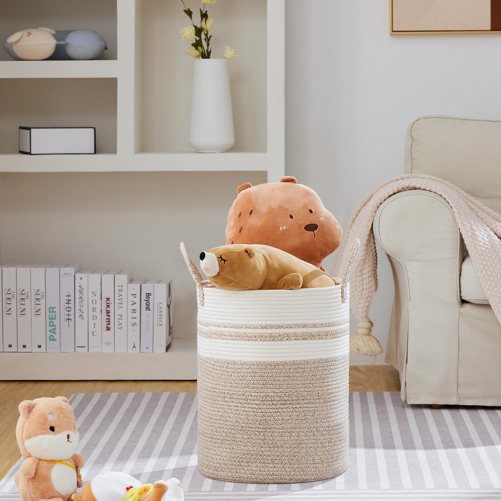 53L Tall Woven Laundry Basket Hamper
