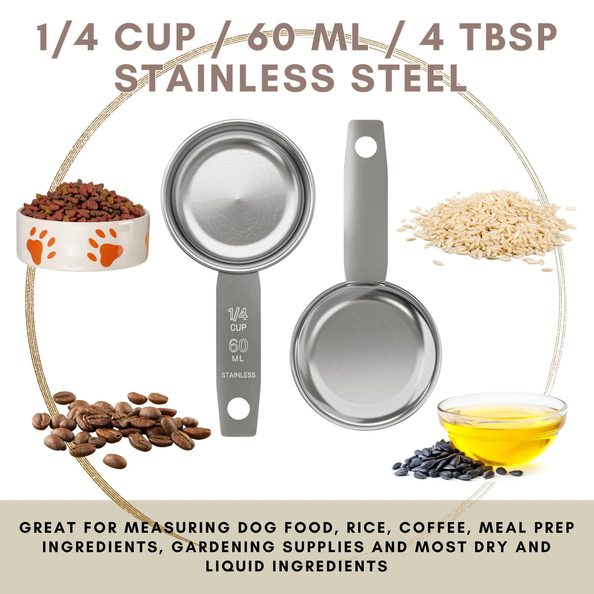 1 4 Cup Stainless Steel Measuring Cup (12 Count)