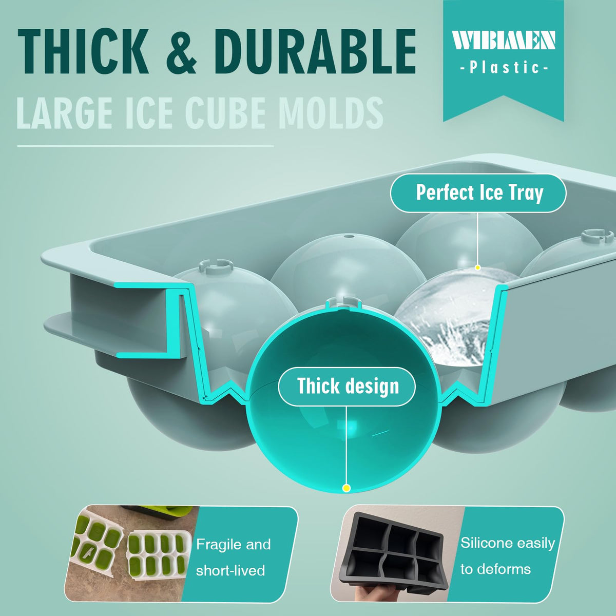 1.9 Inch Large Ice Cube Molds (3.2 Ounce)