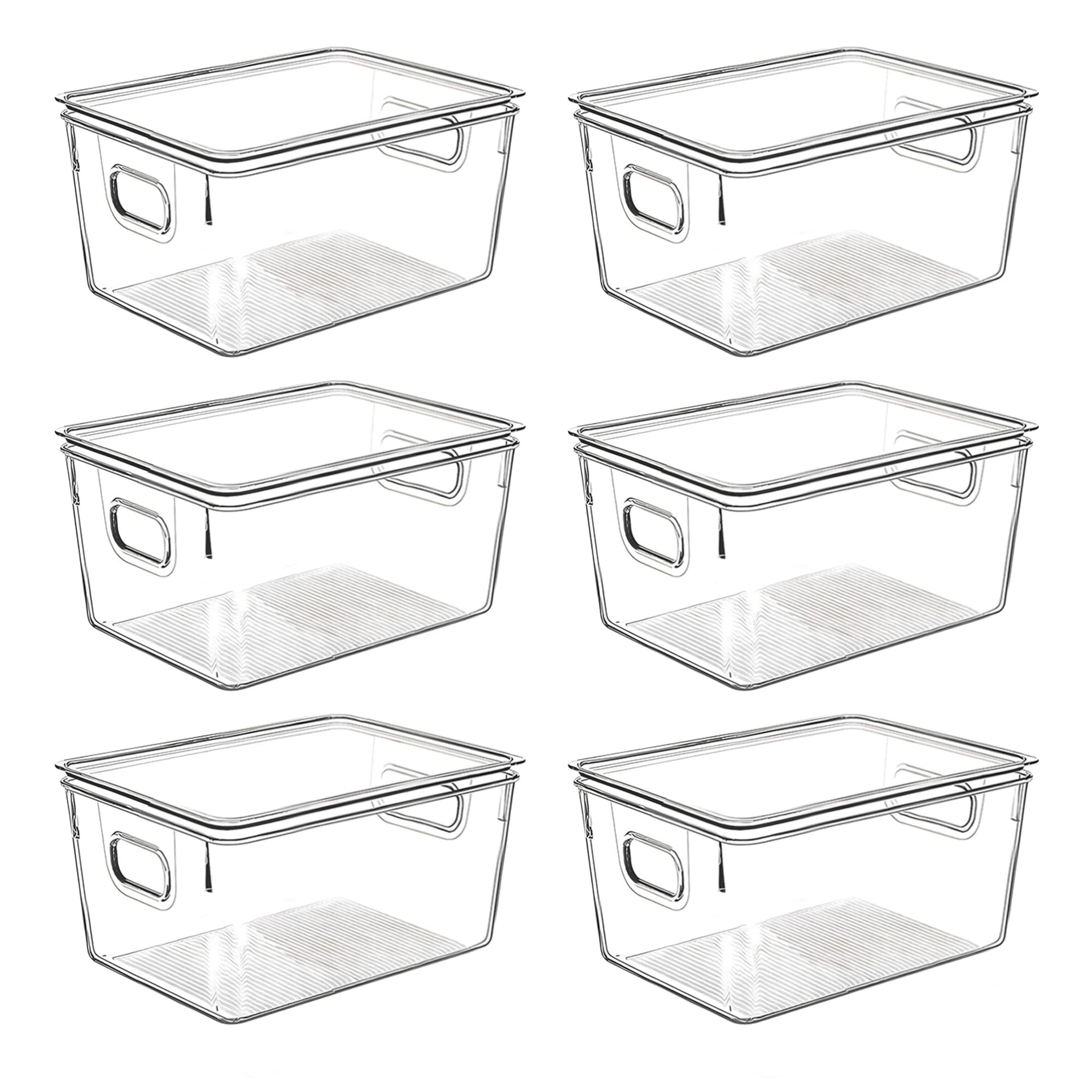Clear Plastic Storage Bins with Lids (6 Count)