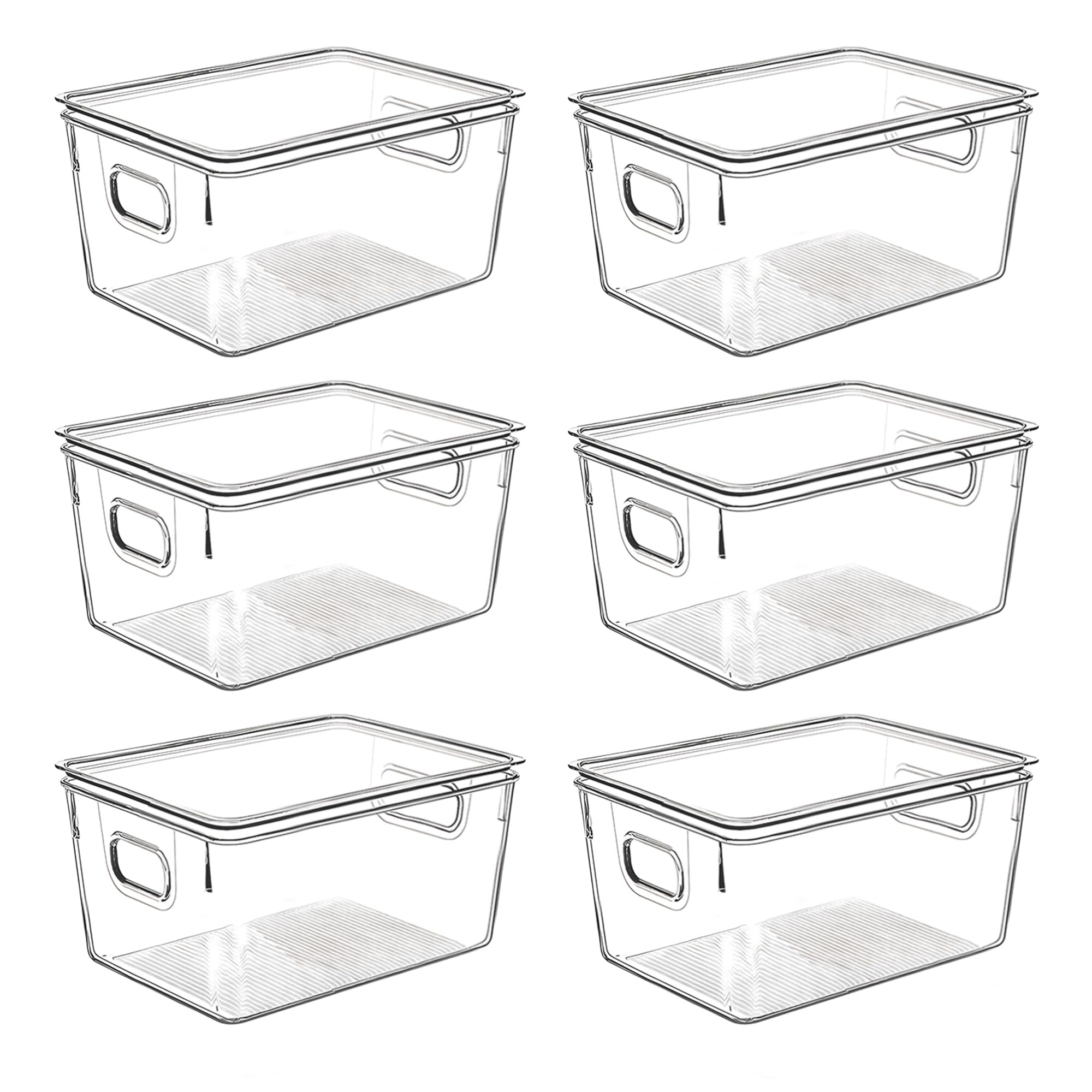 Clear Plastic Storage Bins with Lids (6 Count)