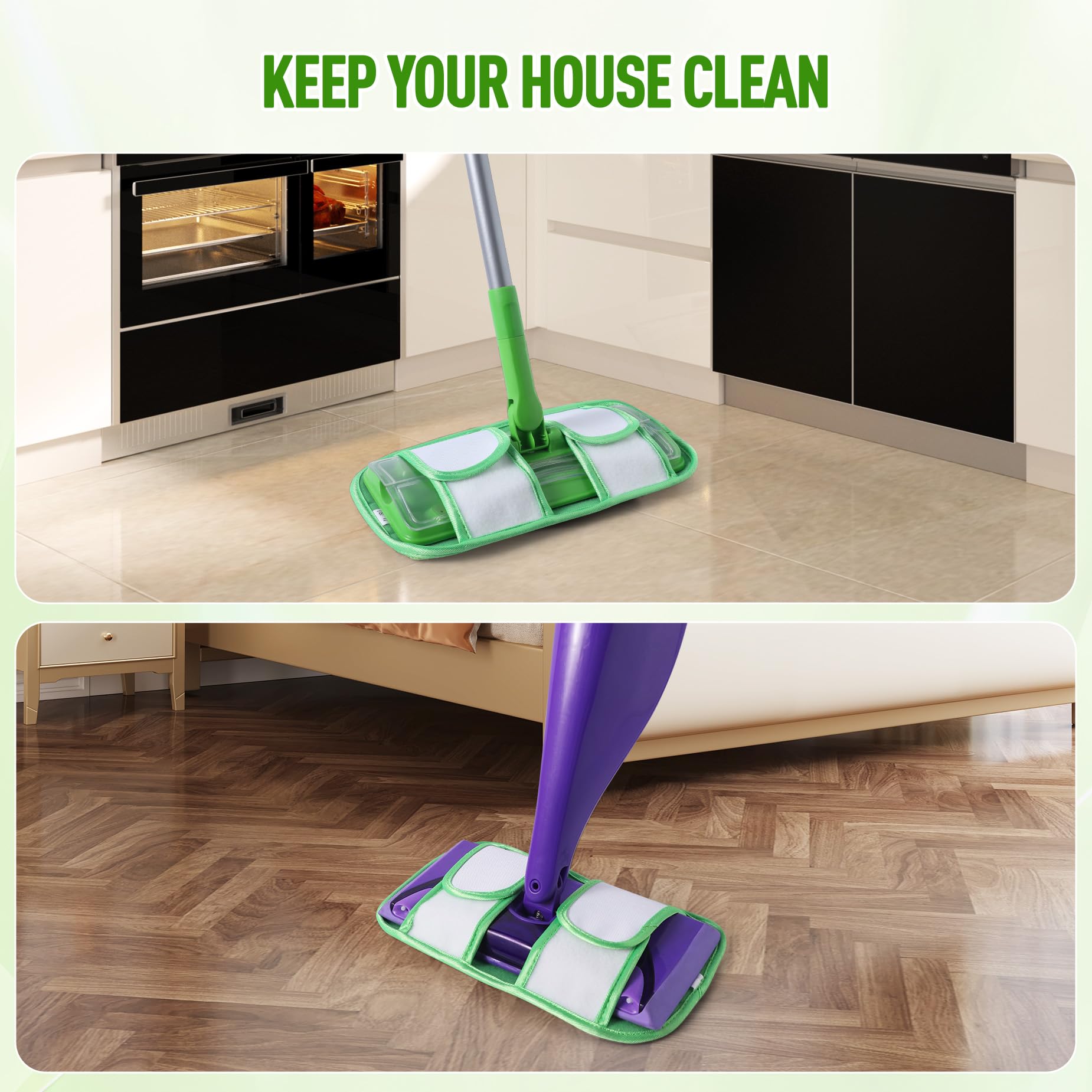 6 Pack Reusable Mop Pads for Swiffer WetJet Sweeper Mops